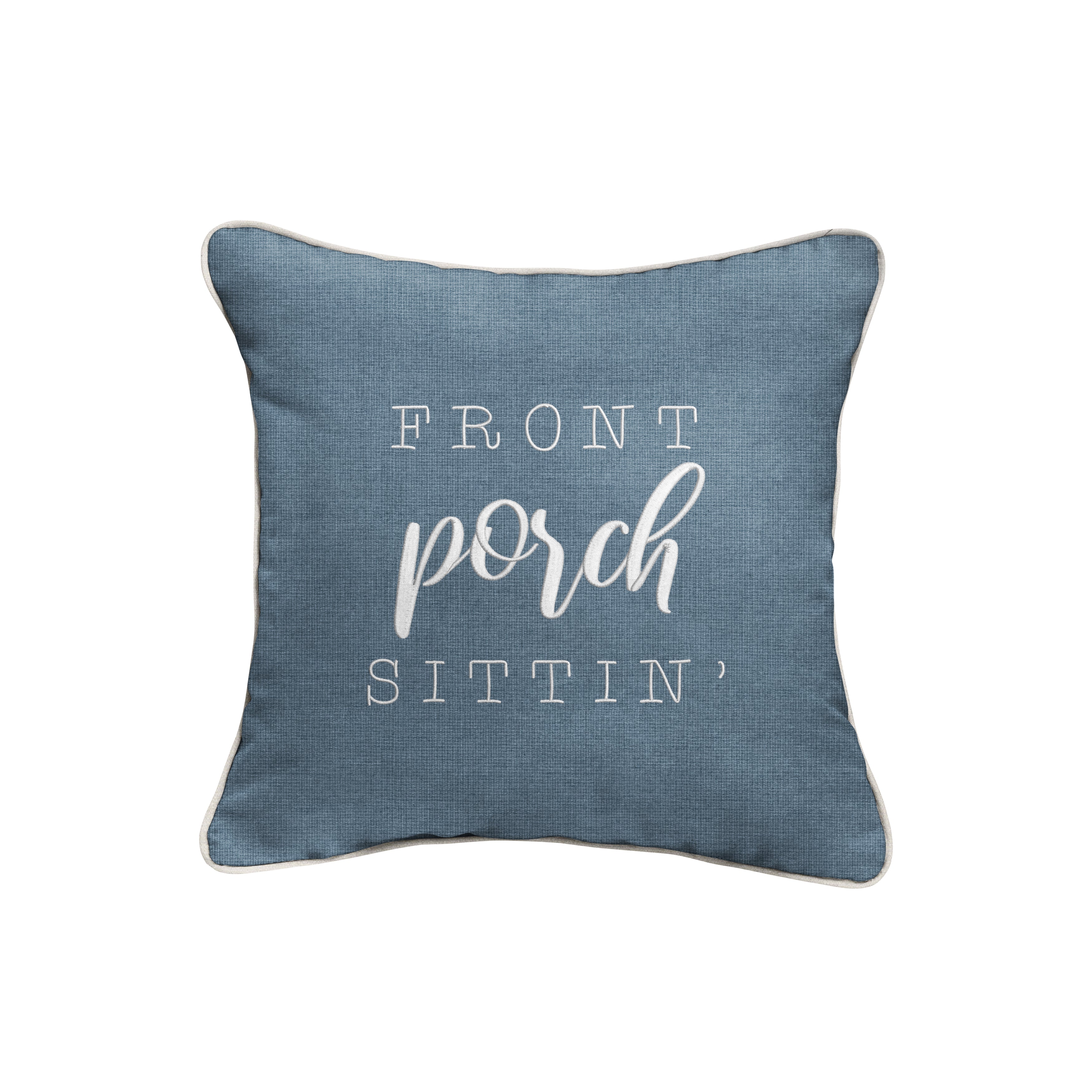 Sunbrella Square Embroidered Outdoor Pillow