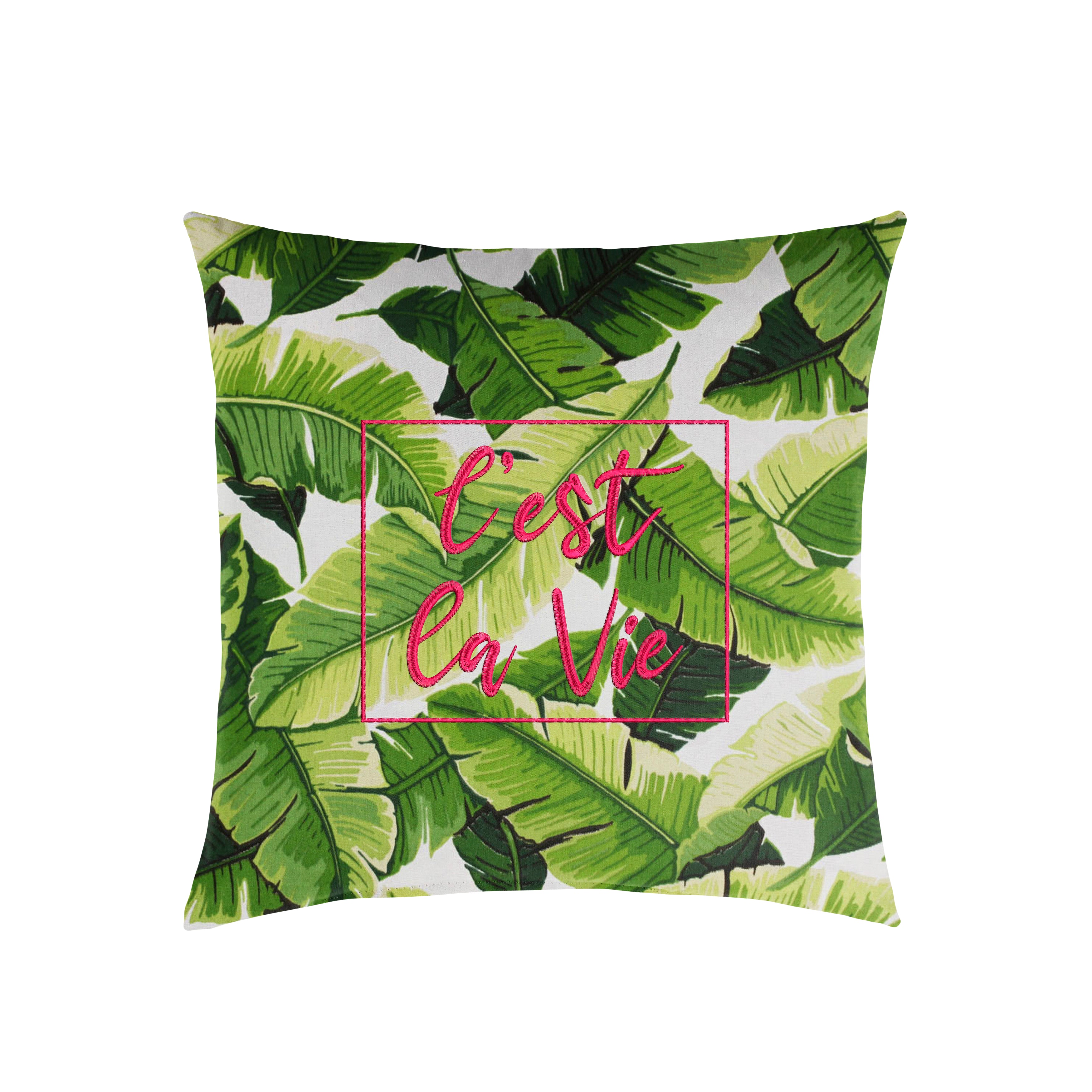Square Embroidered Outdoor Pillow