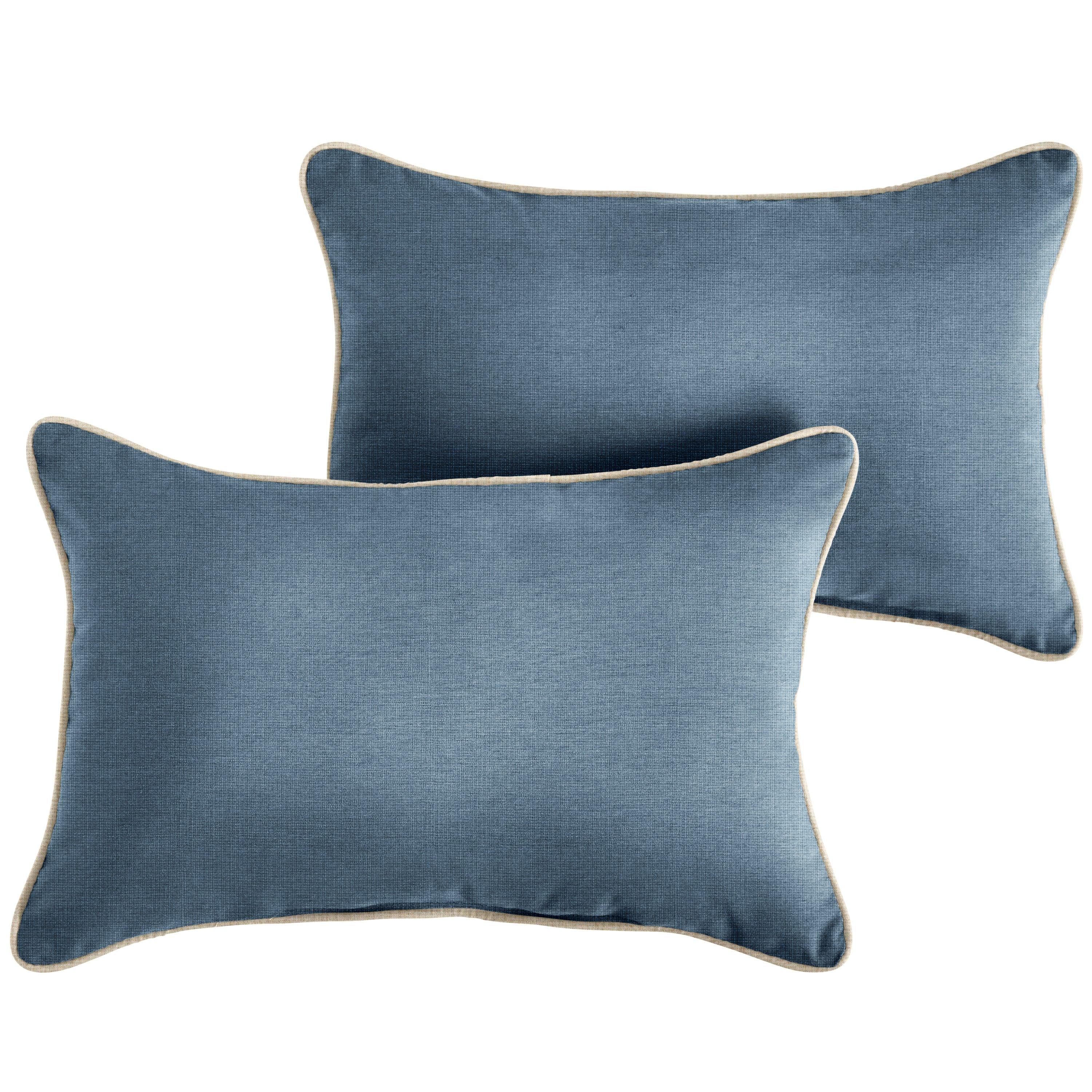 Sunbrella Lumbar Corded Pillow (Set of 2) - Sorra Home