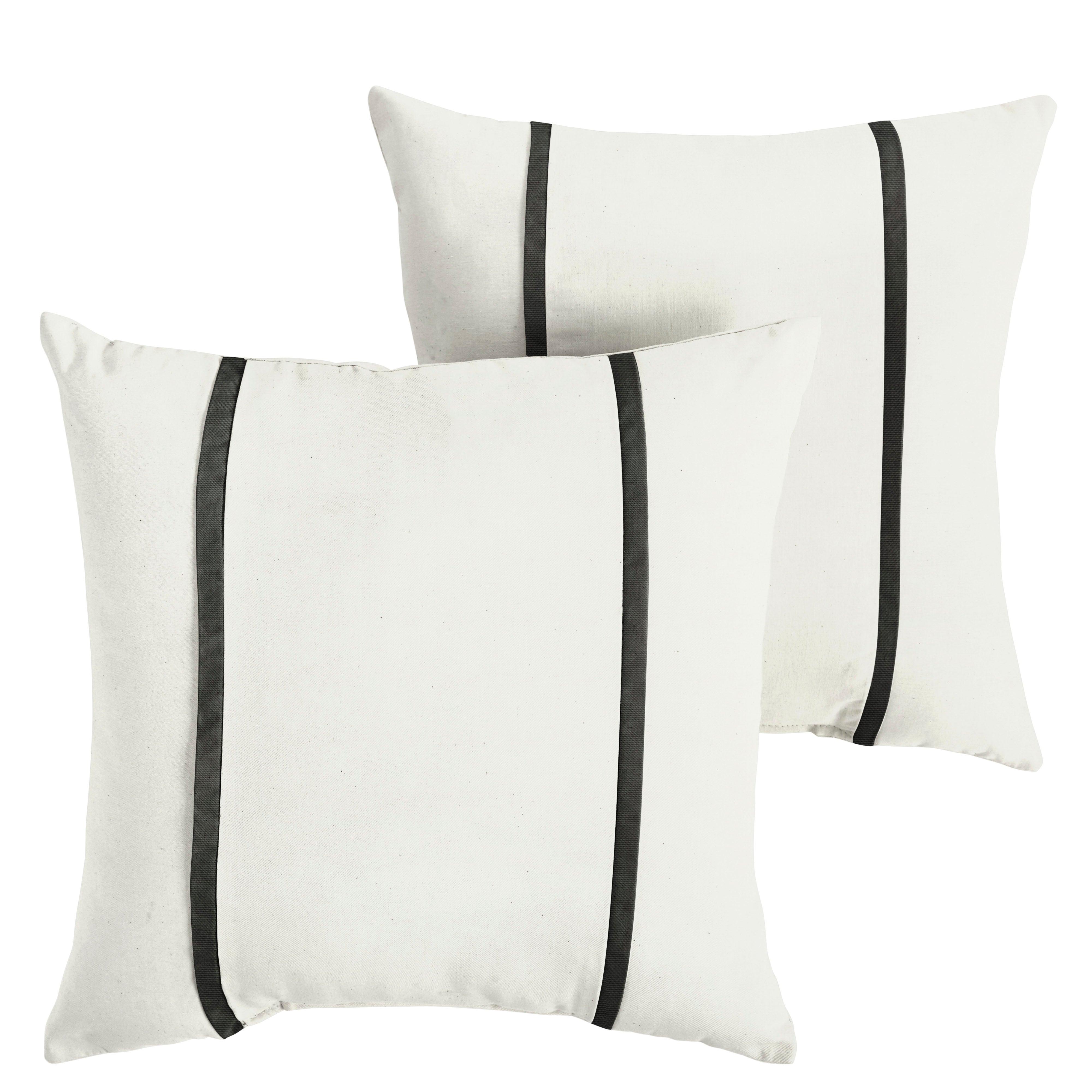 Sunbrella Pillow with Double Petite Flange (Set of 2) - Sorra Home