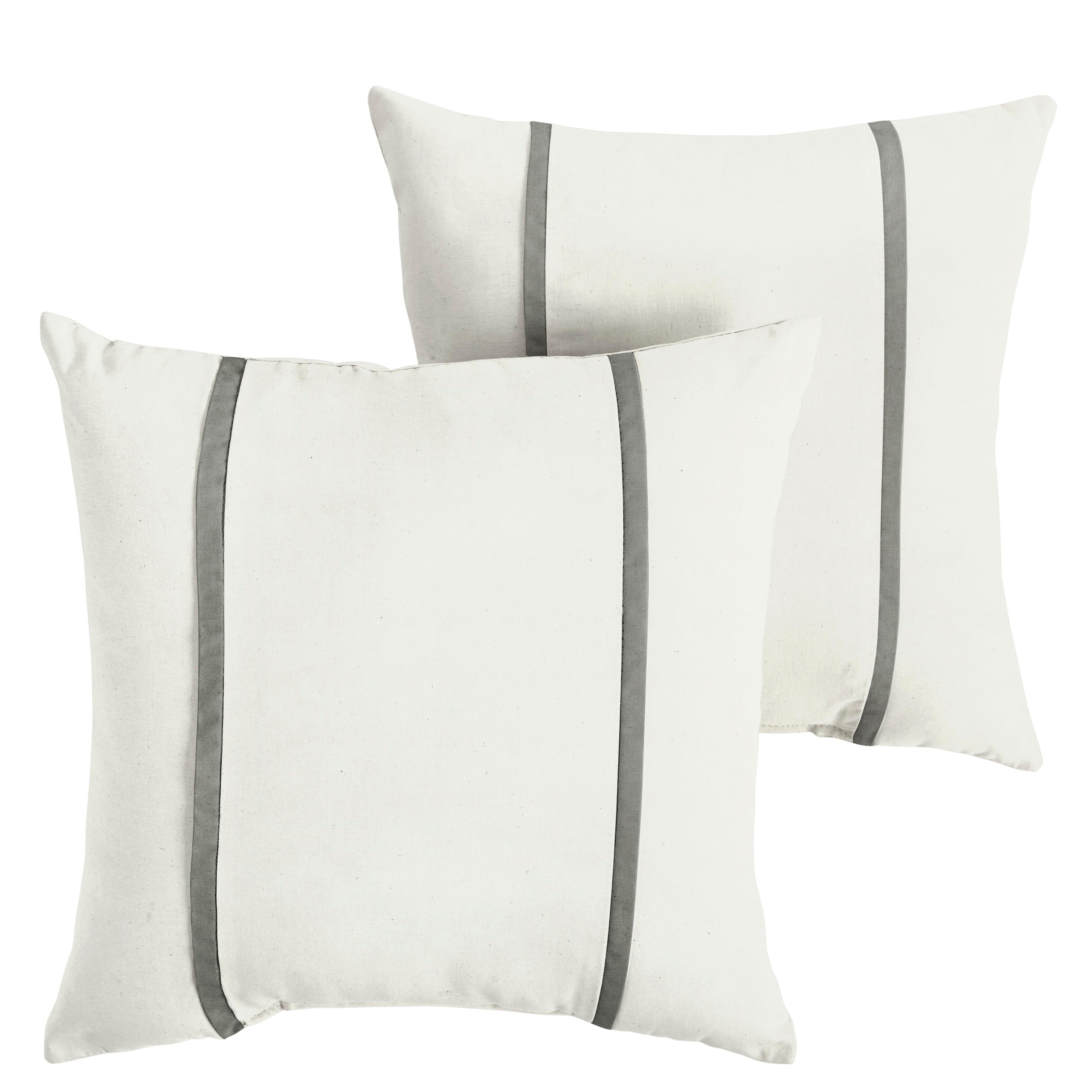 Sunbrella Pillow with Double Petite Flange (Set of 2) - Sorra Home