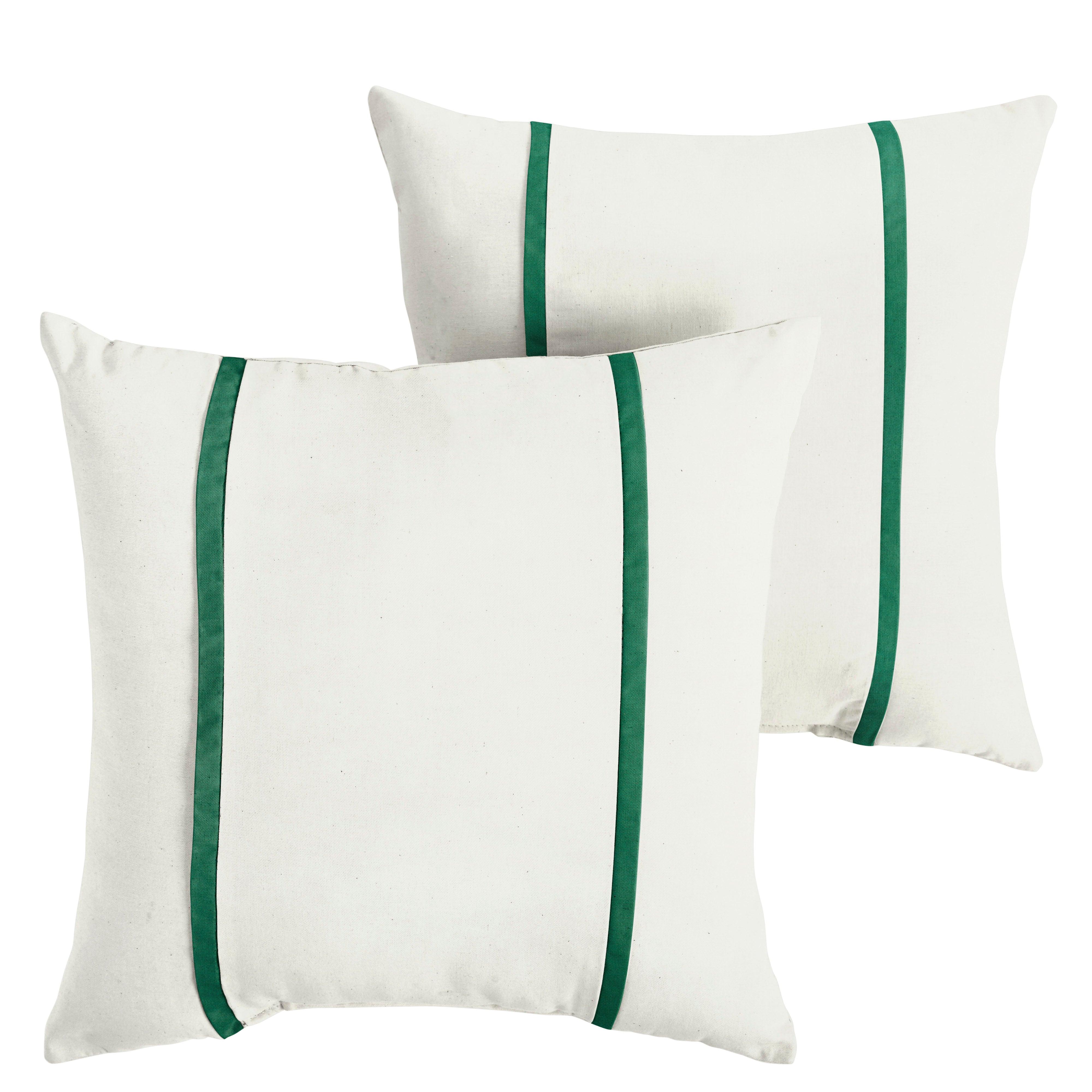 Sunbrella Pillow with Double Petite Flange (Set of 2) - Sorra Home