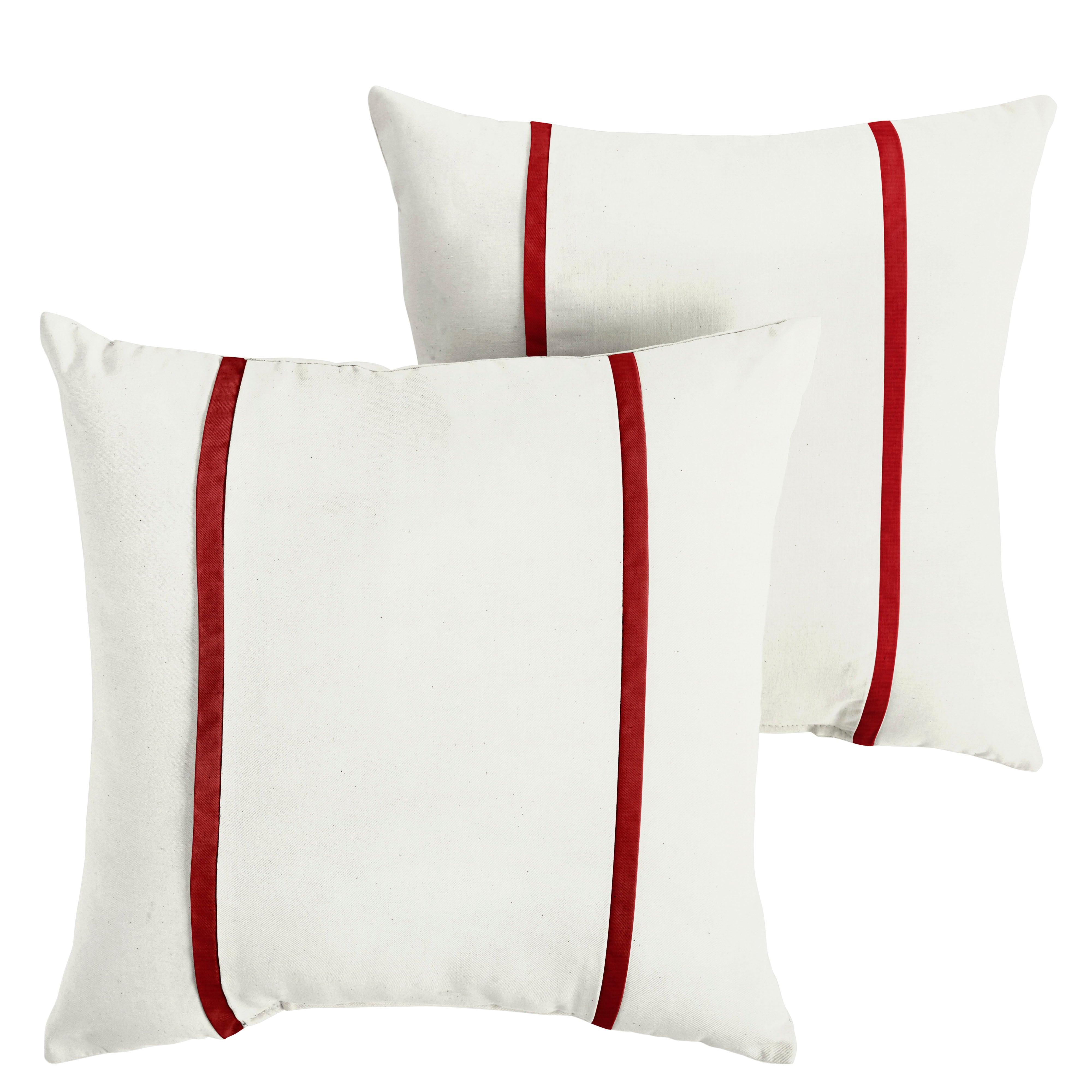 Sunbrella Pillow with Double Petite Flange (Set of 2) - Sorra Home