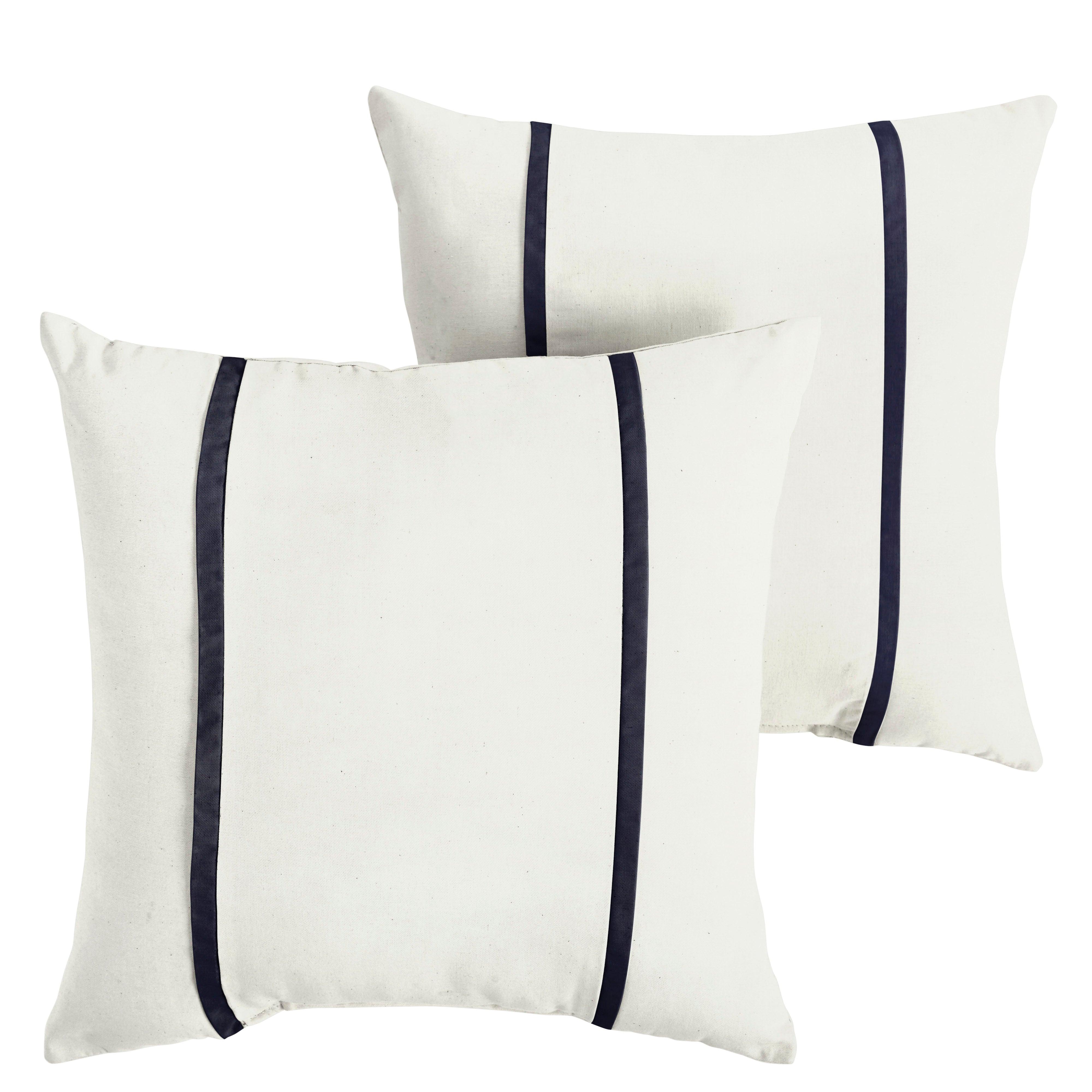 Sunbrella Pillow with Double Petite Flange (Set of 2) - Sorra Home