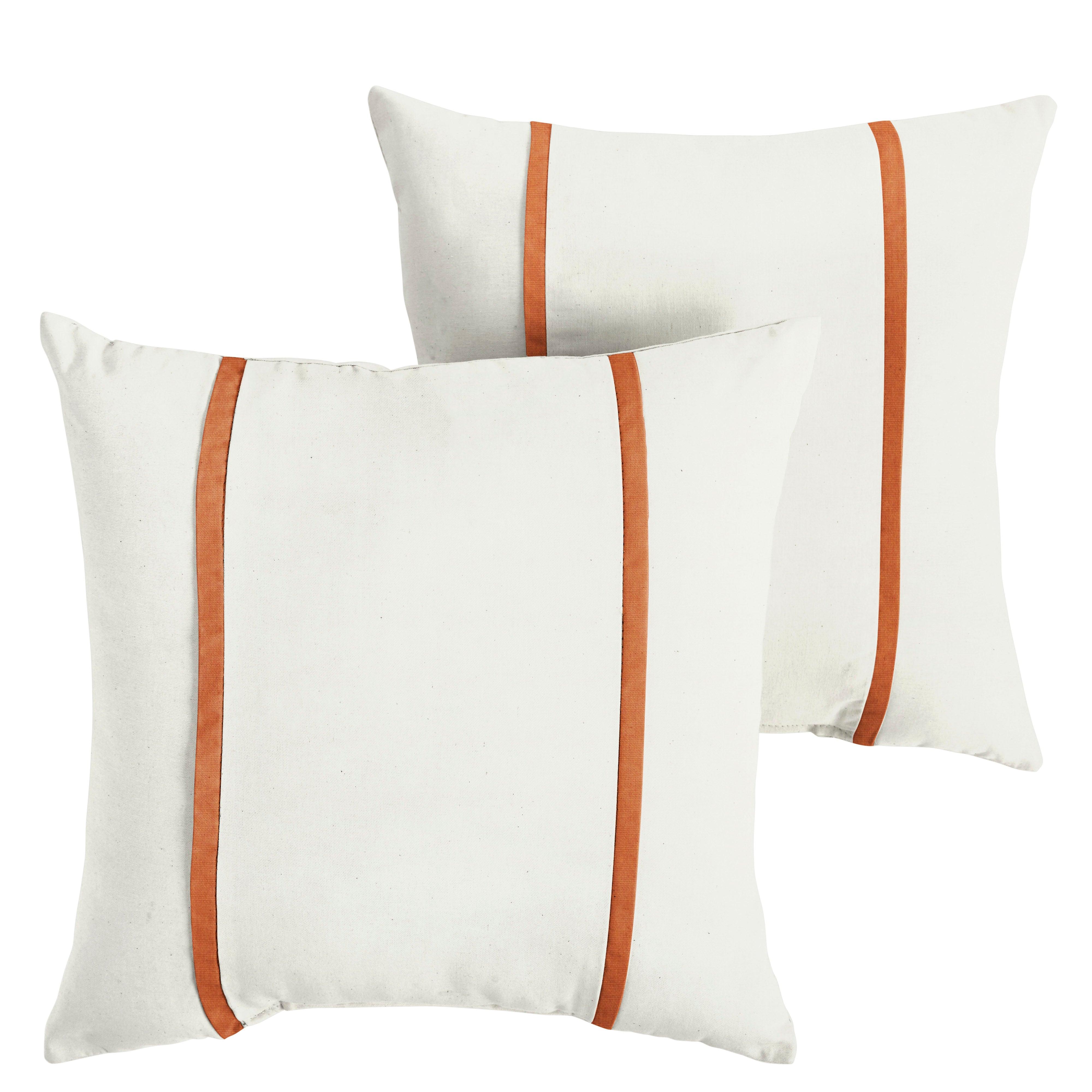 Sunbrella Pillow with Double Petite Flange (Set of 2) - Sorra Home
