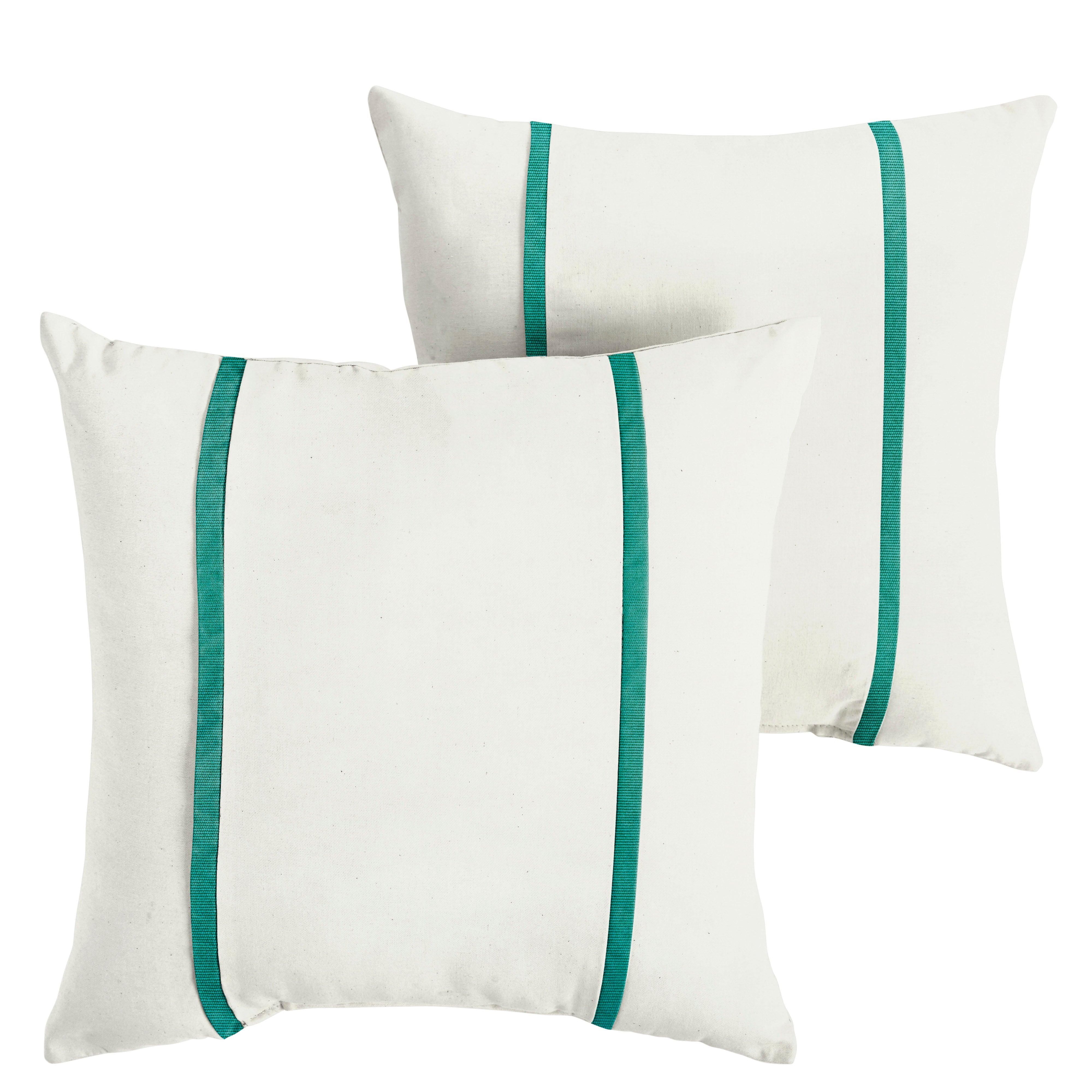 Sunbrella Pillow with Double Petite Flange (Set of 2) - Sorra Home