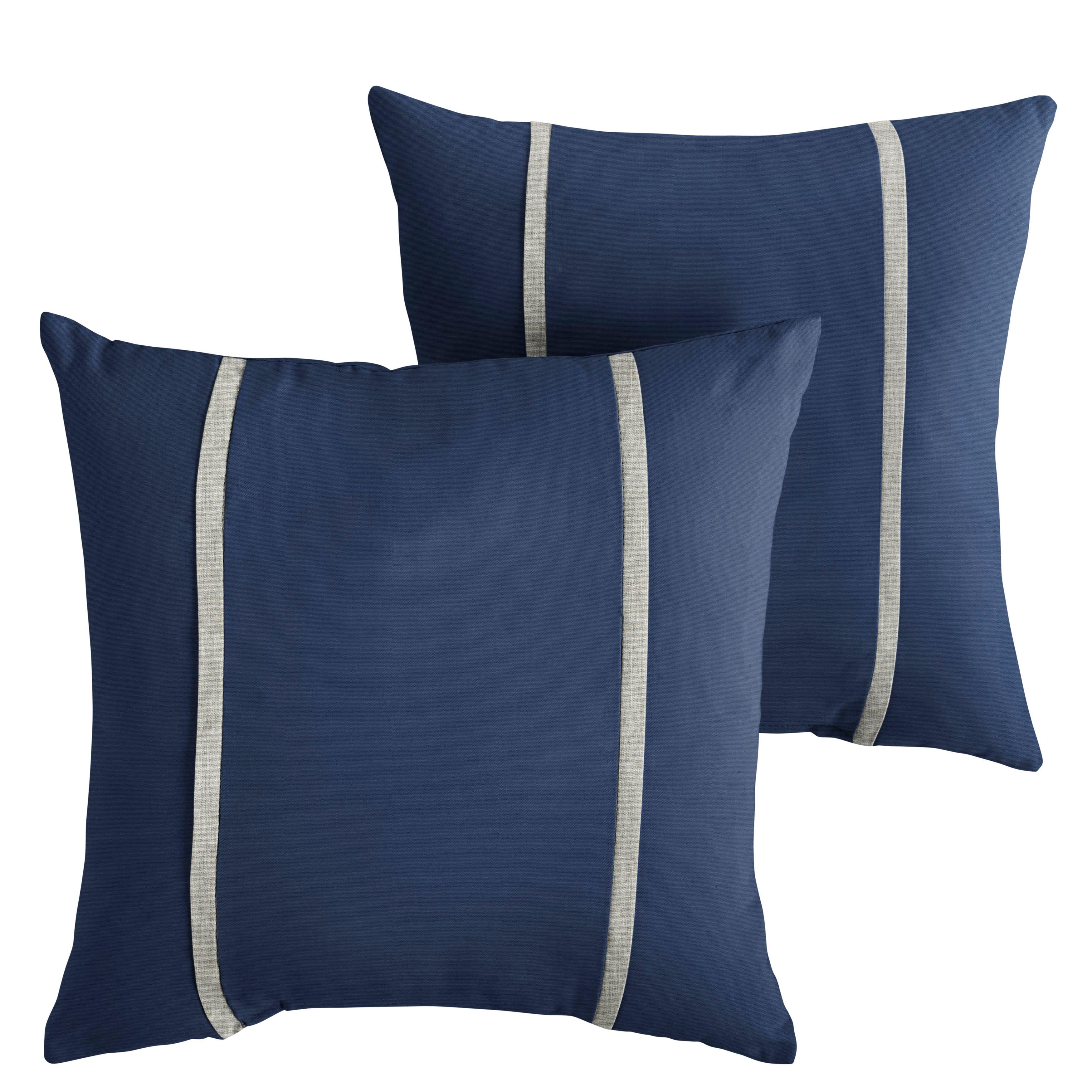 Sunbrella Pillow with Double Petite Flange (Set of 2) - Sorra Home