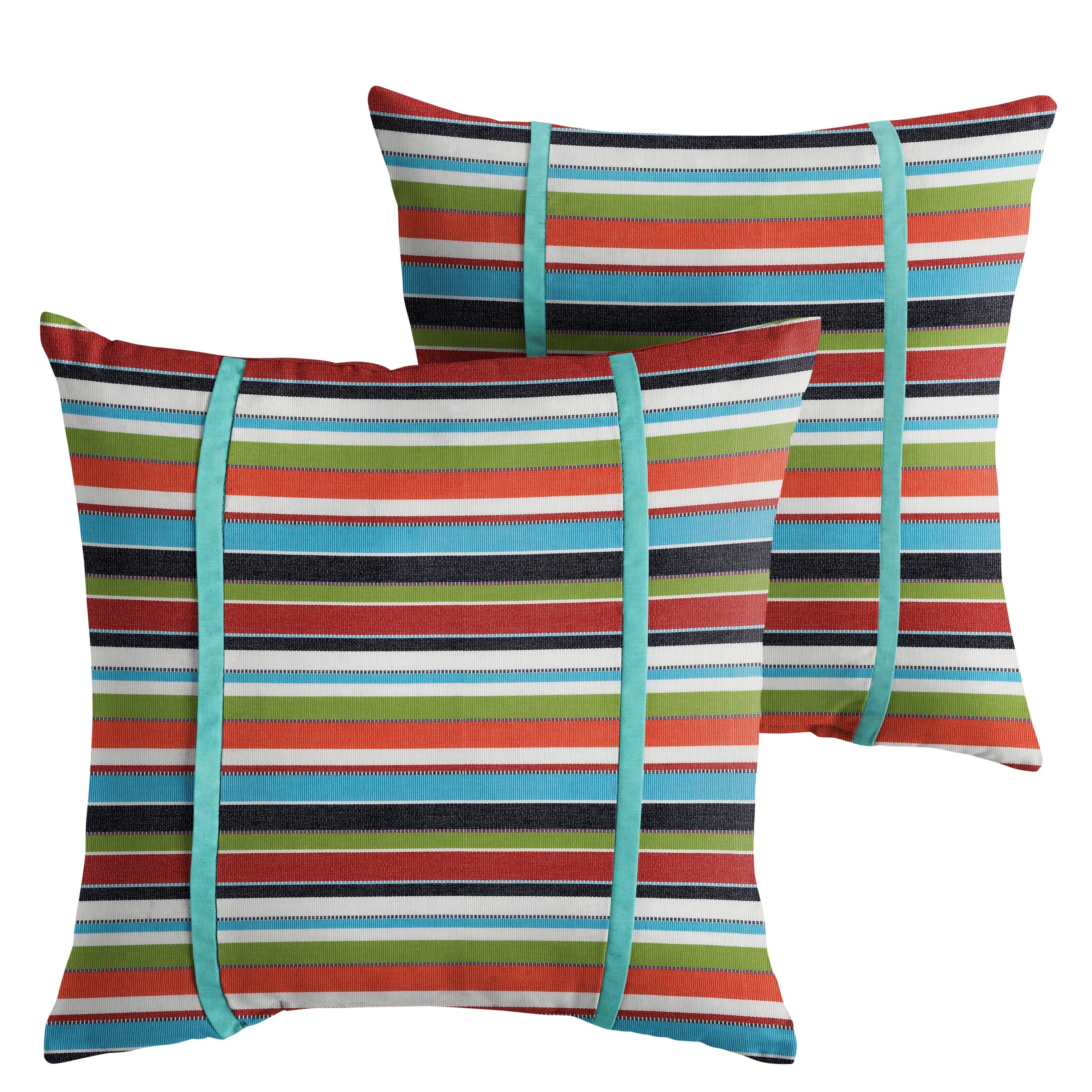 Sunbrella Pillow with Double Petite Flange (Set of 2) - Sorra Home