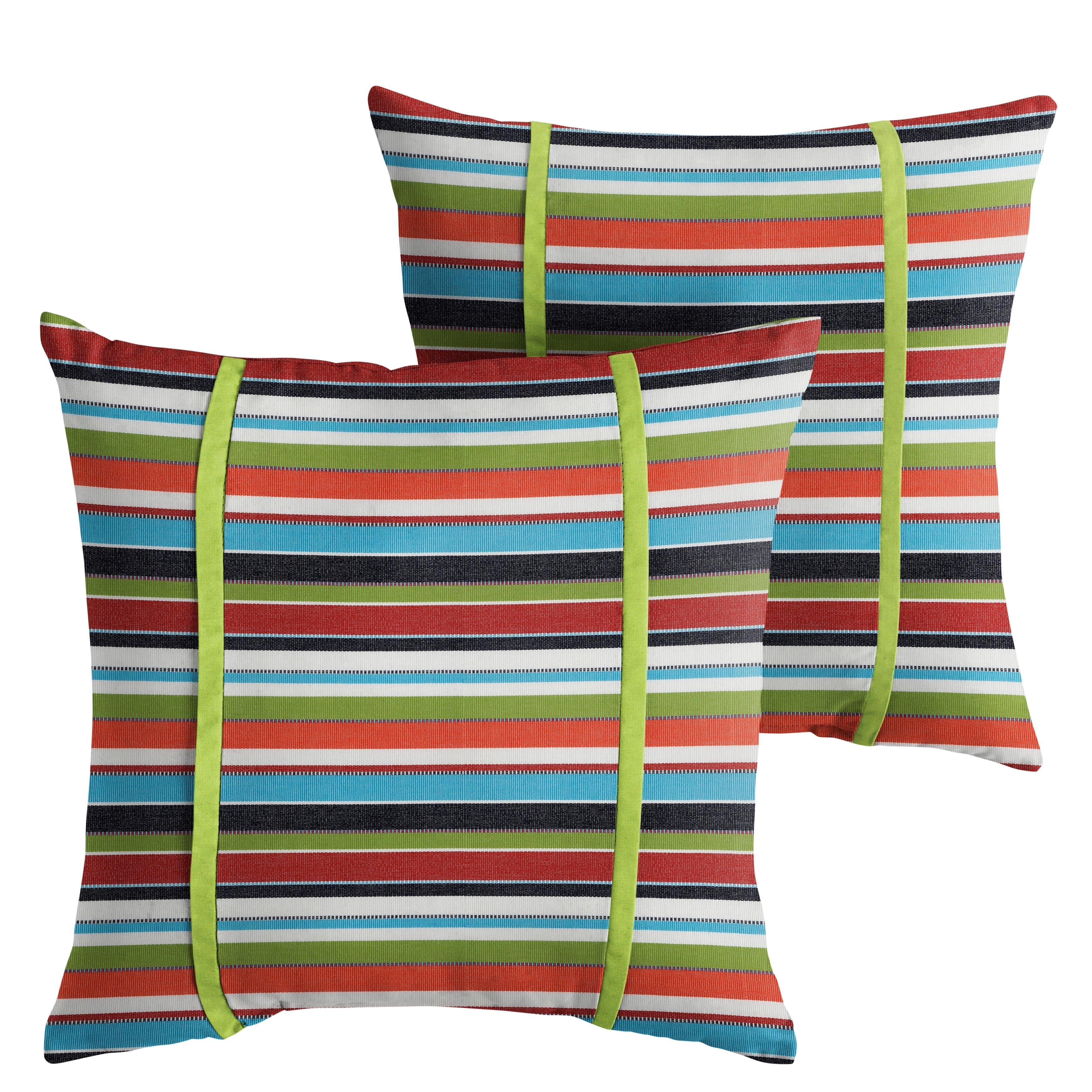 Sunbrella Pillow with Double Petite Flange (Set of 2) - Sorra Home