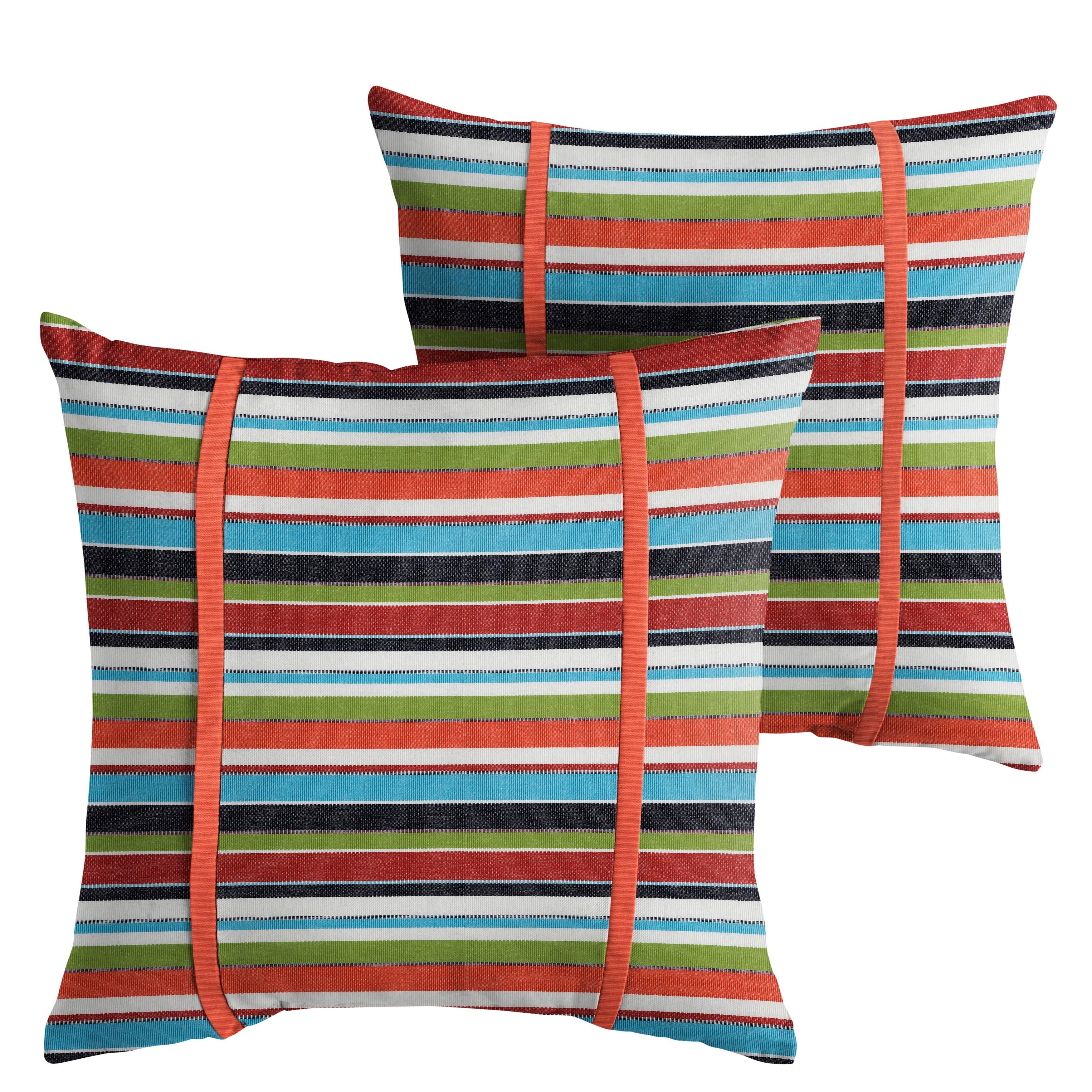 Sunbrella Pillow with Double Petite Flange (Set of 2) - Sorra Home
