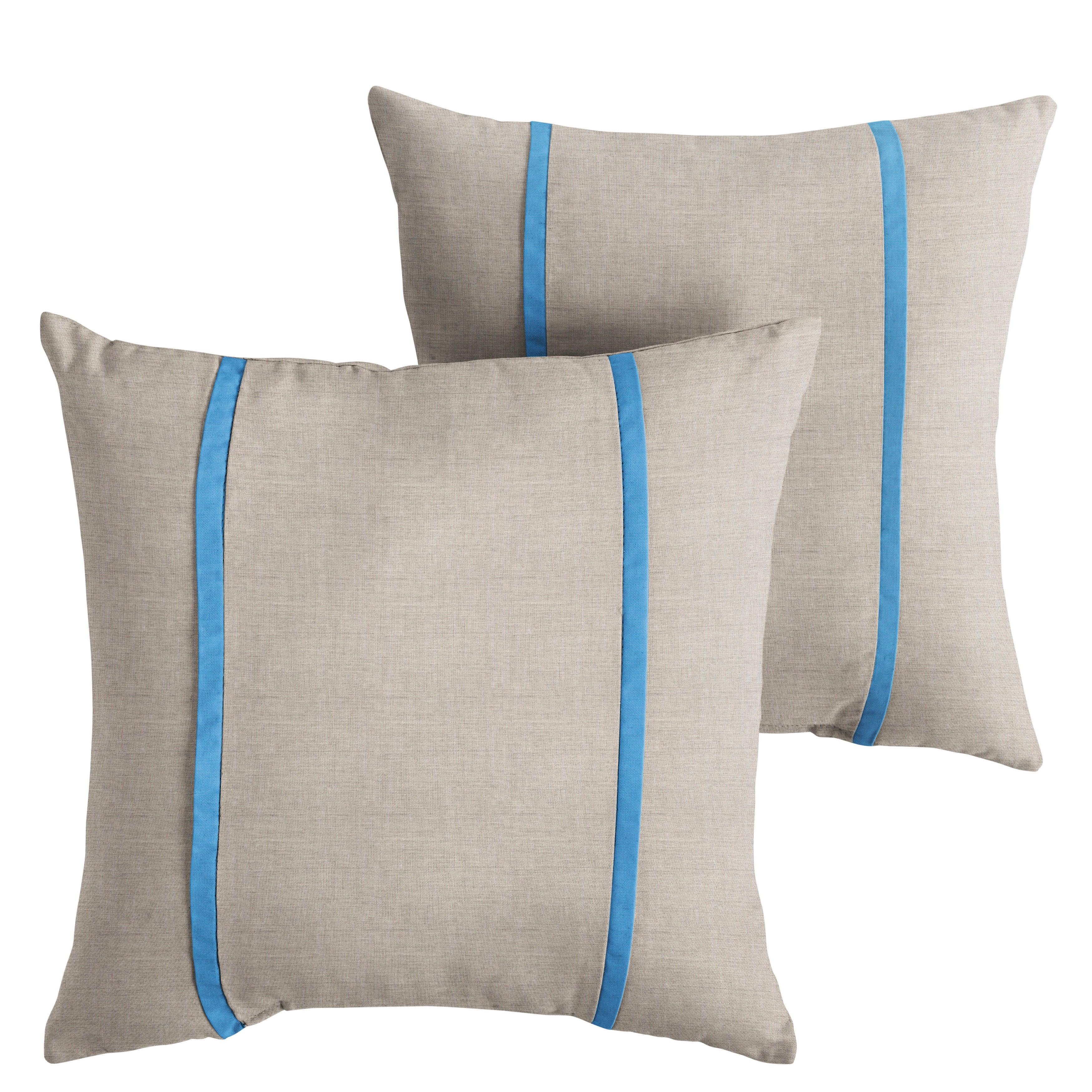 Sunbrella Pillow with Double Petite Flange (Set of 2) - Sorra Home