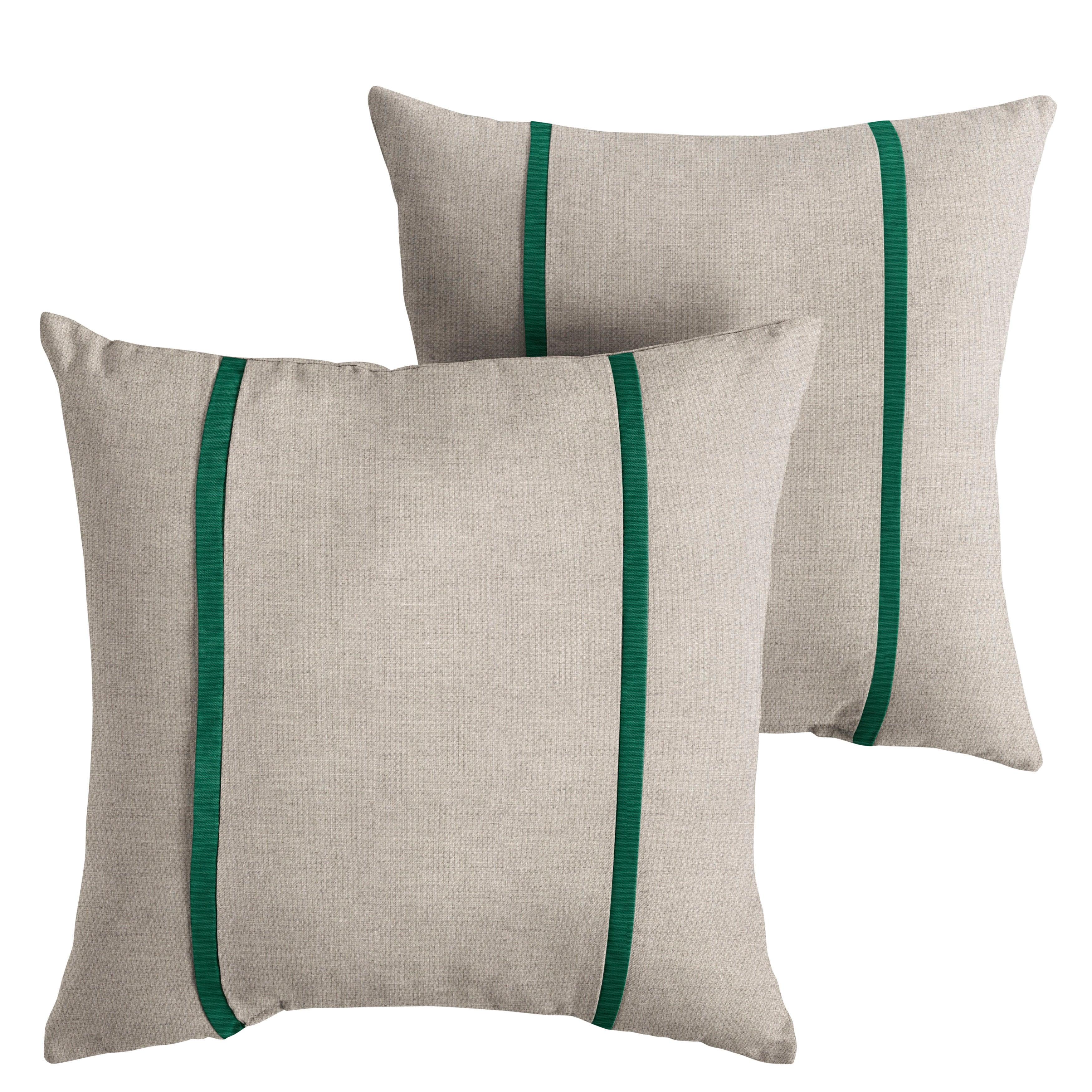 Sunbrella Pillow with Double Petite Flange (Set of 2) - Sorra Home