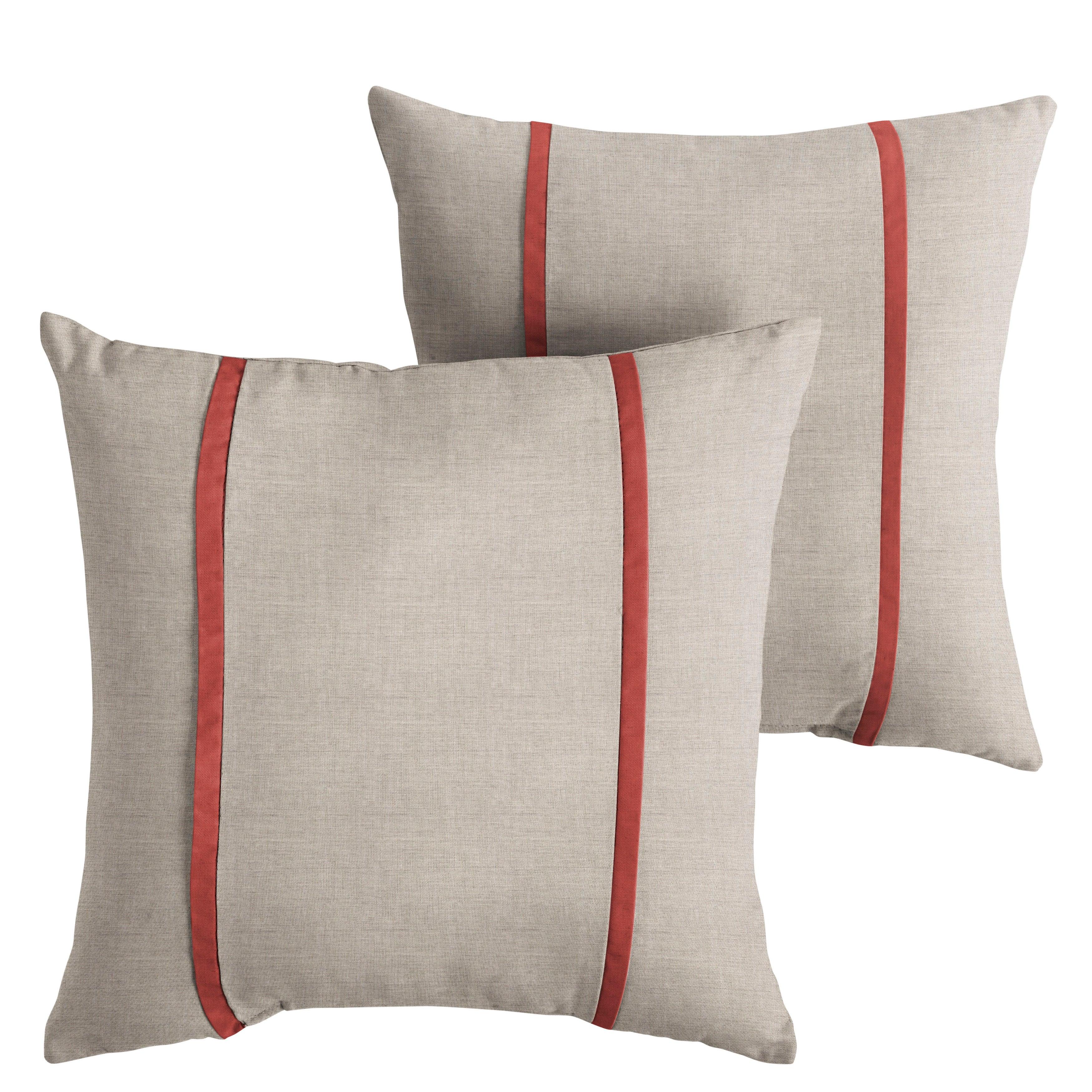 Sunbrella Pillow with Double Petite Flange (Set of 2) - Sorra Home