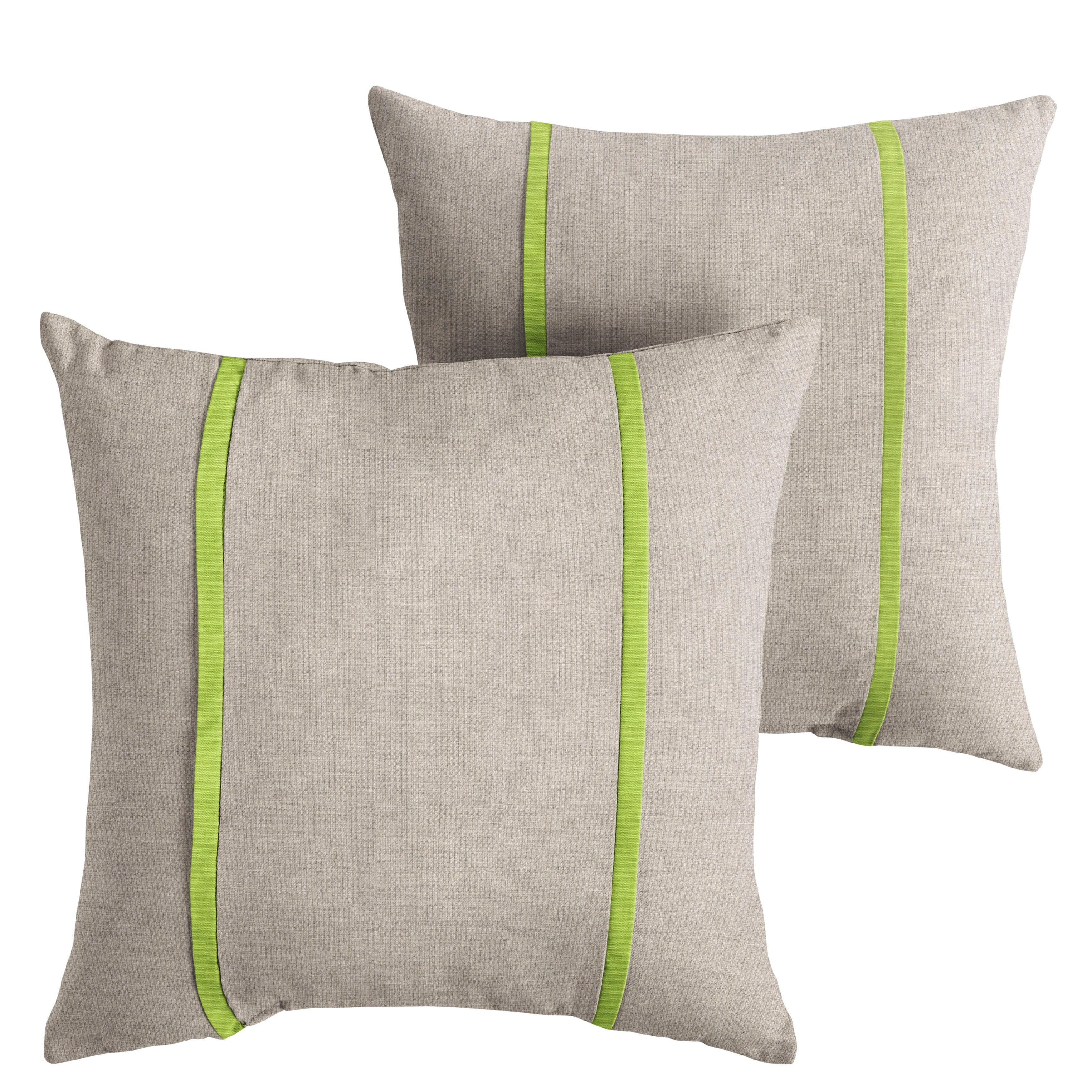 Sunbrella Pillow with Double Petite Flange (Set of 2) - Sorra Home