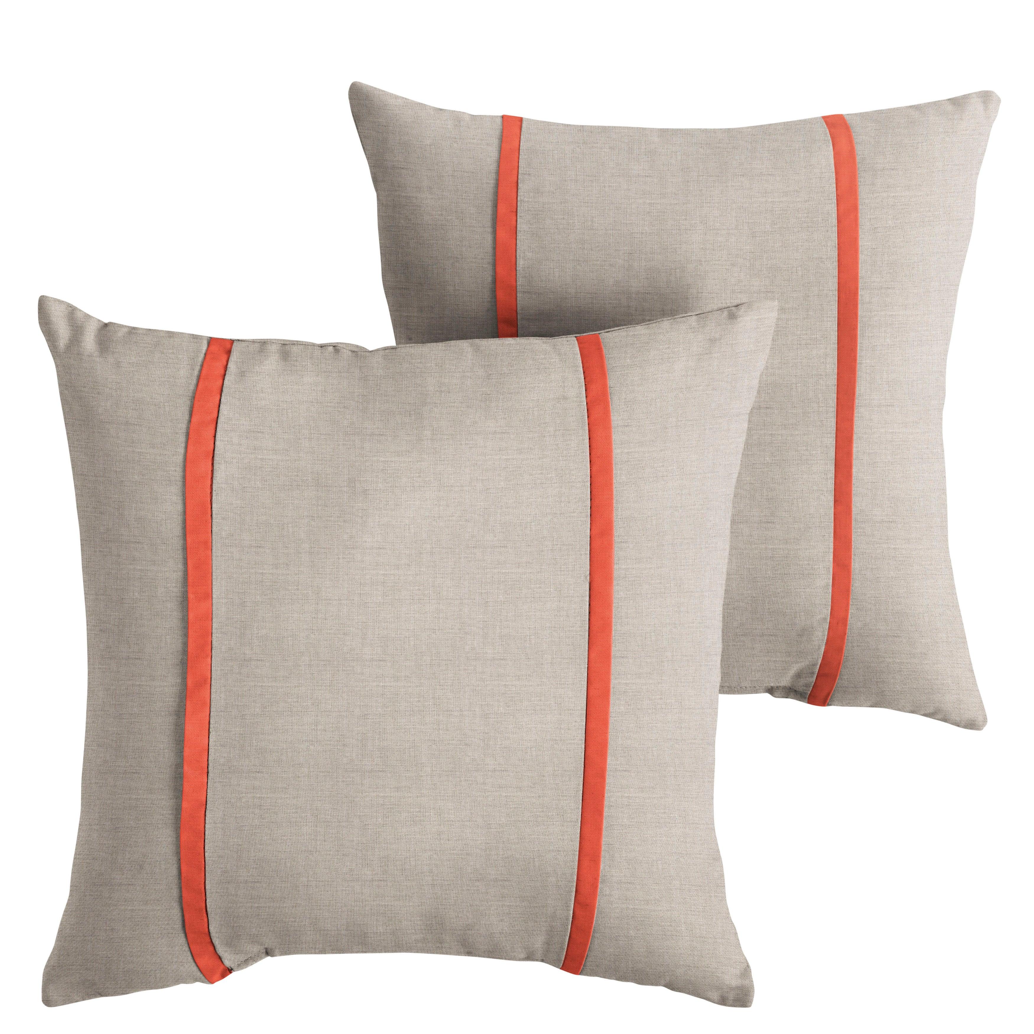 Sunbrella Pillow with Double Petite Flange (Set of 2) - Sorra Home