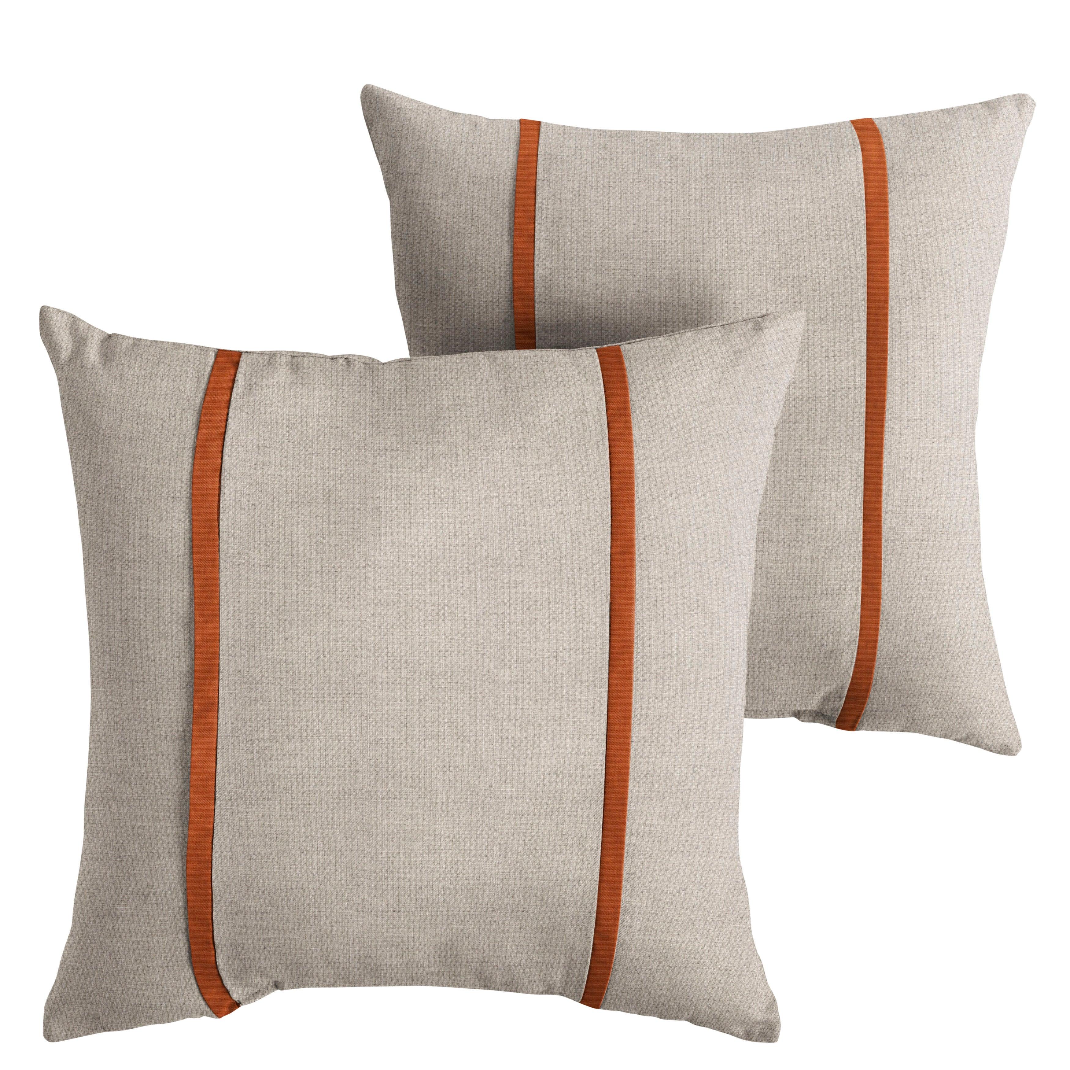 Sunbrella Pillow with Double Petite Flange (Set of 2) - Sorra Home