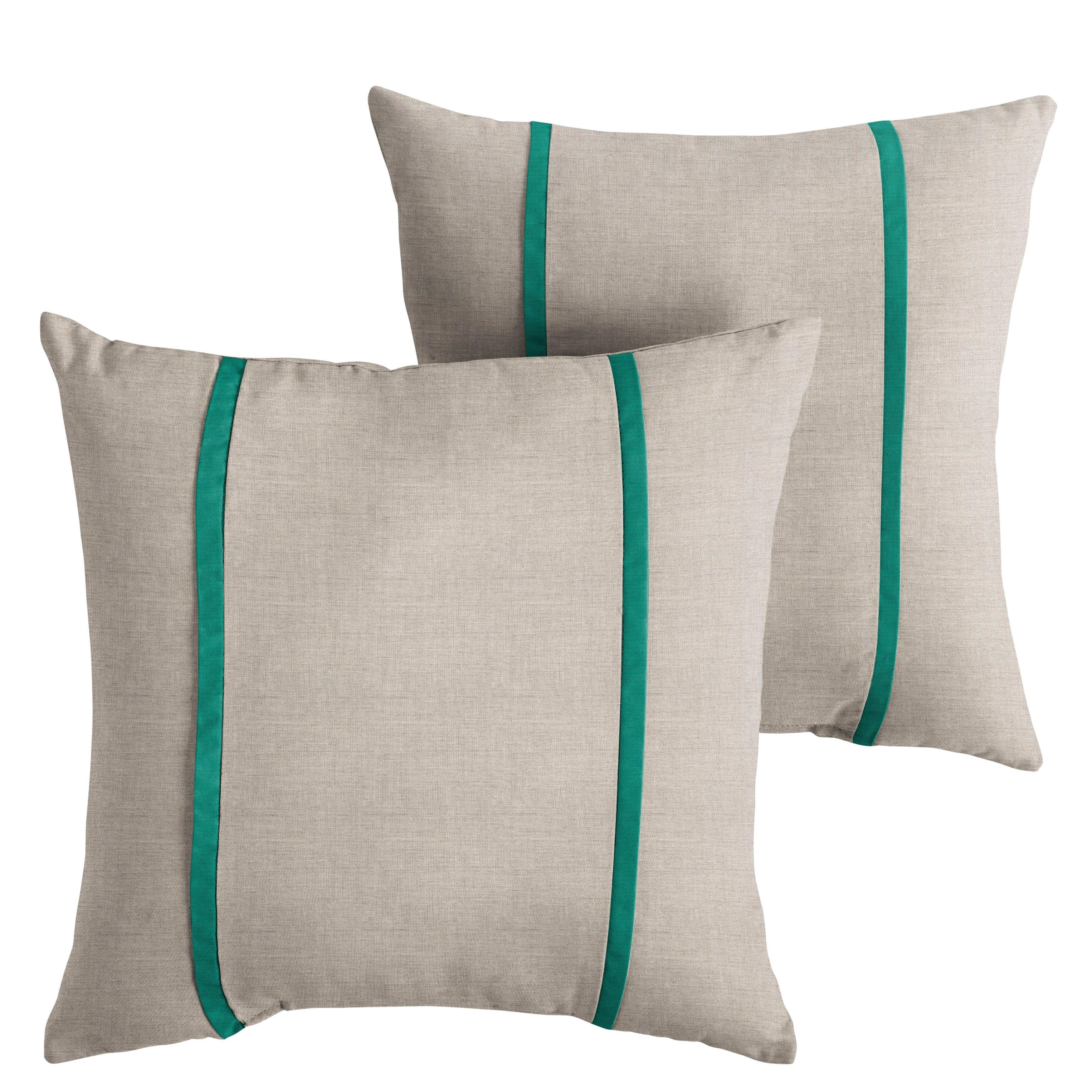 Sunbrella Pillow with Double Petite Flange (Set of 2) - Sorra Home