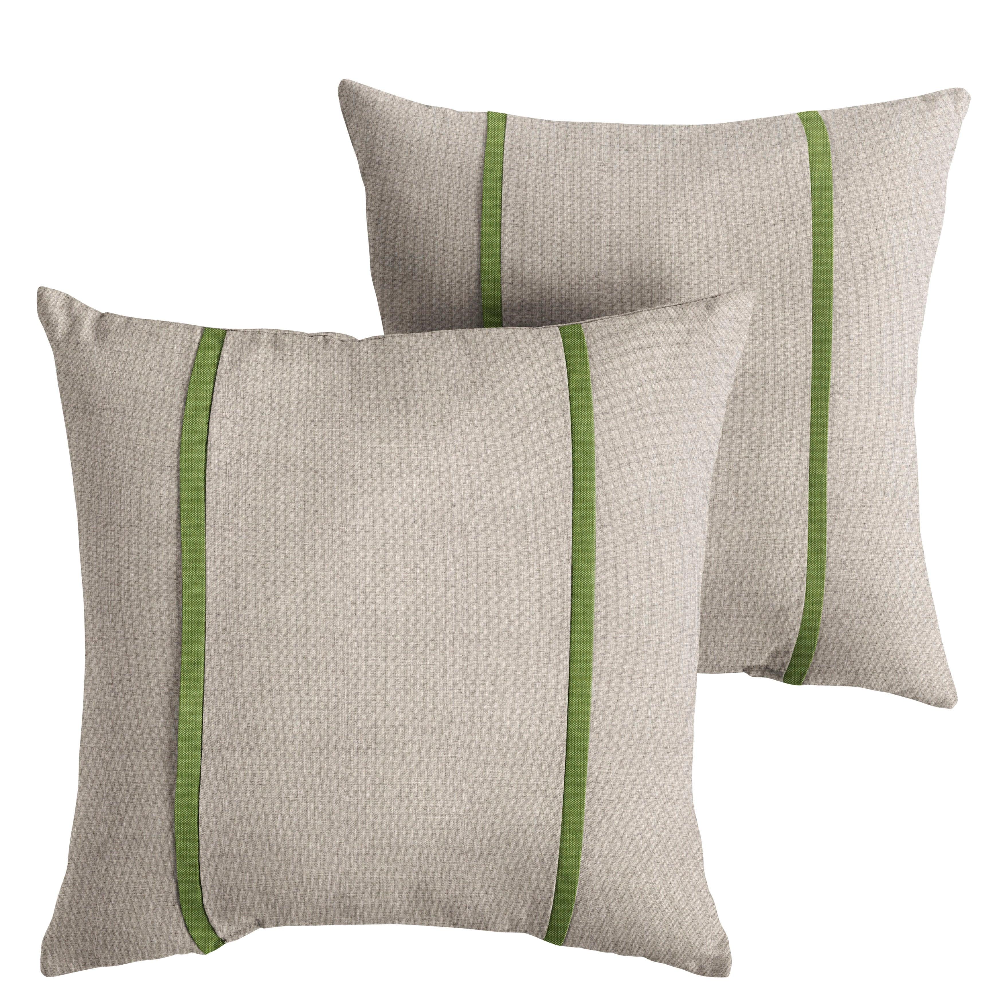 Sunbrella Pillow with Double Petite Flange (Set of 2) - Sorra Home