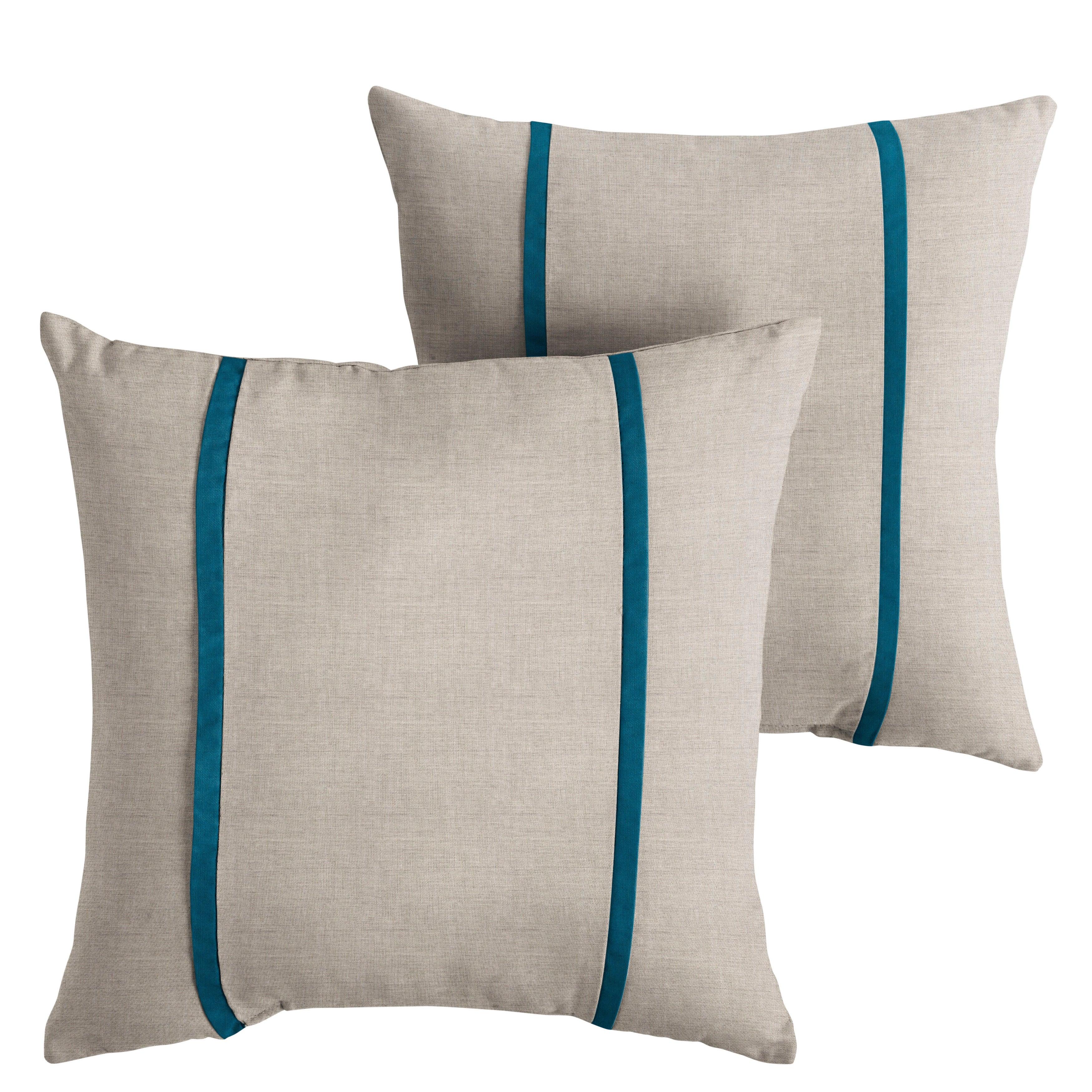 Sunbrella Pillow with Double Petite Flange (Set of 2) - Sorra Home