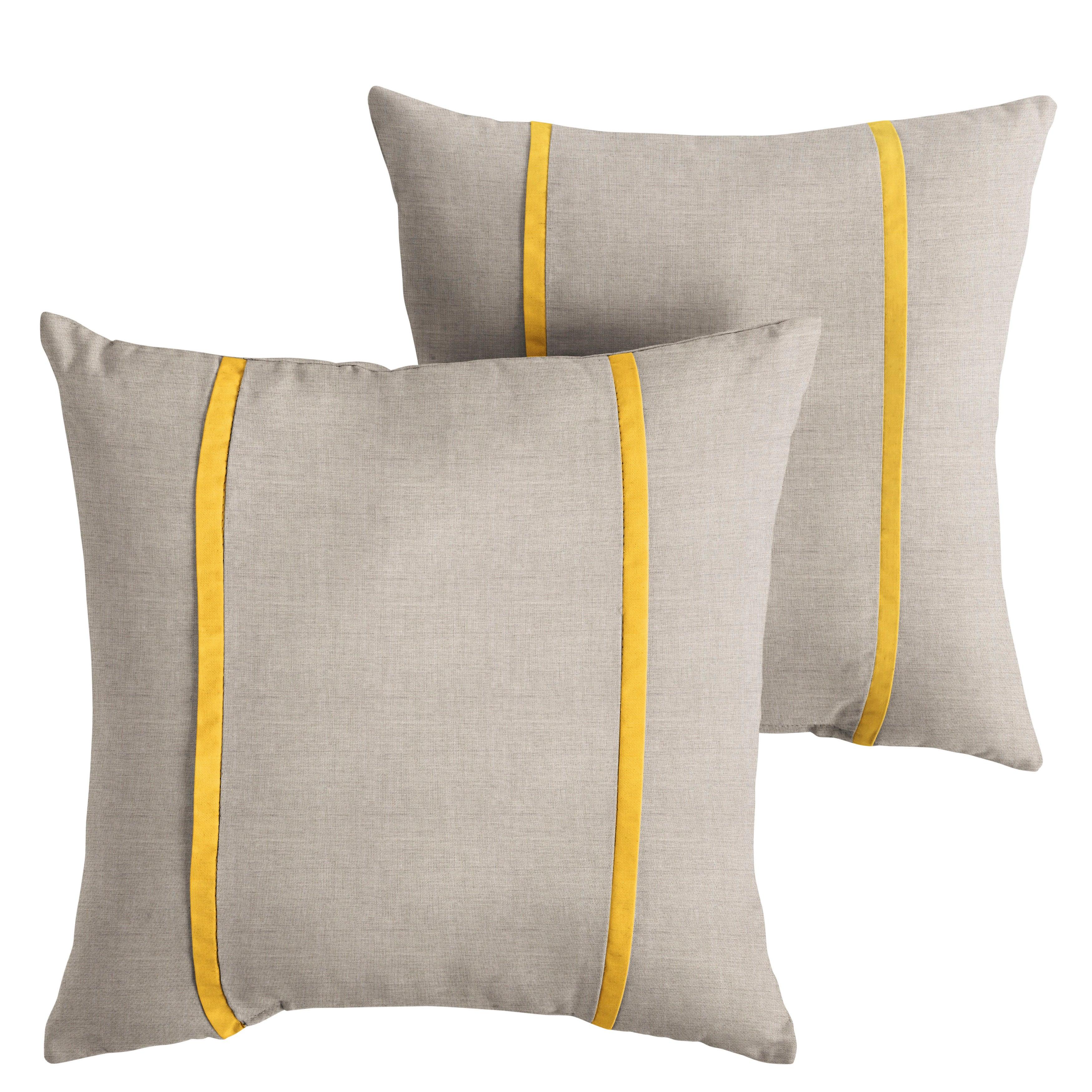 Sunbrella Pillow with Double Petite Flange (Set of 2) - Sorra Home