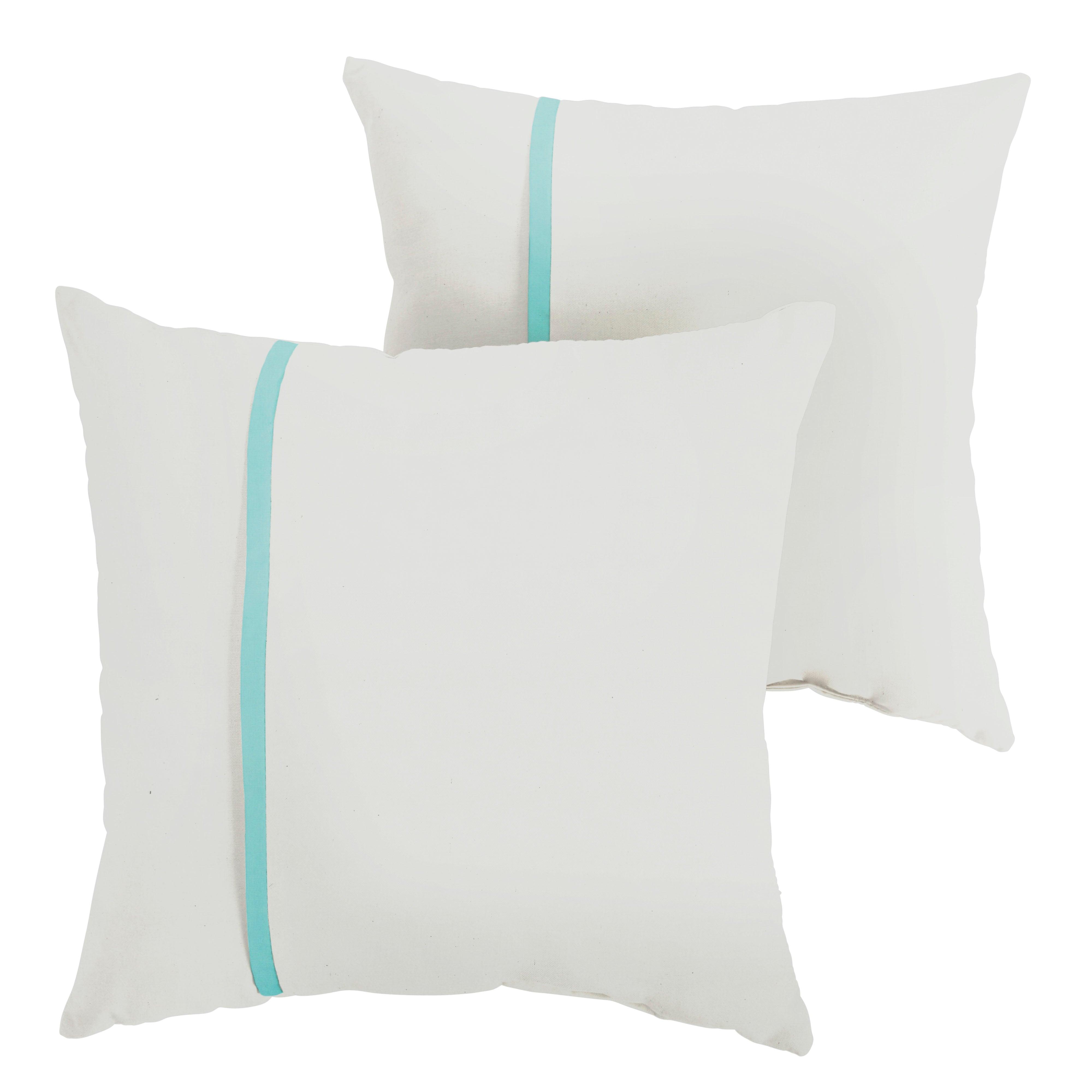Sunbrella Pillow with Petite Flange (Set of 2) - Sorra Home