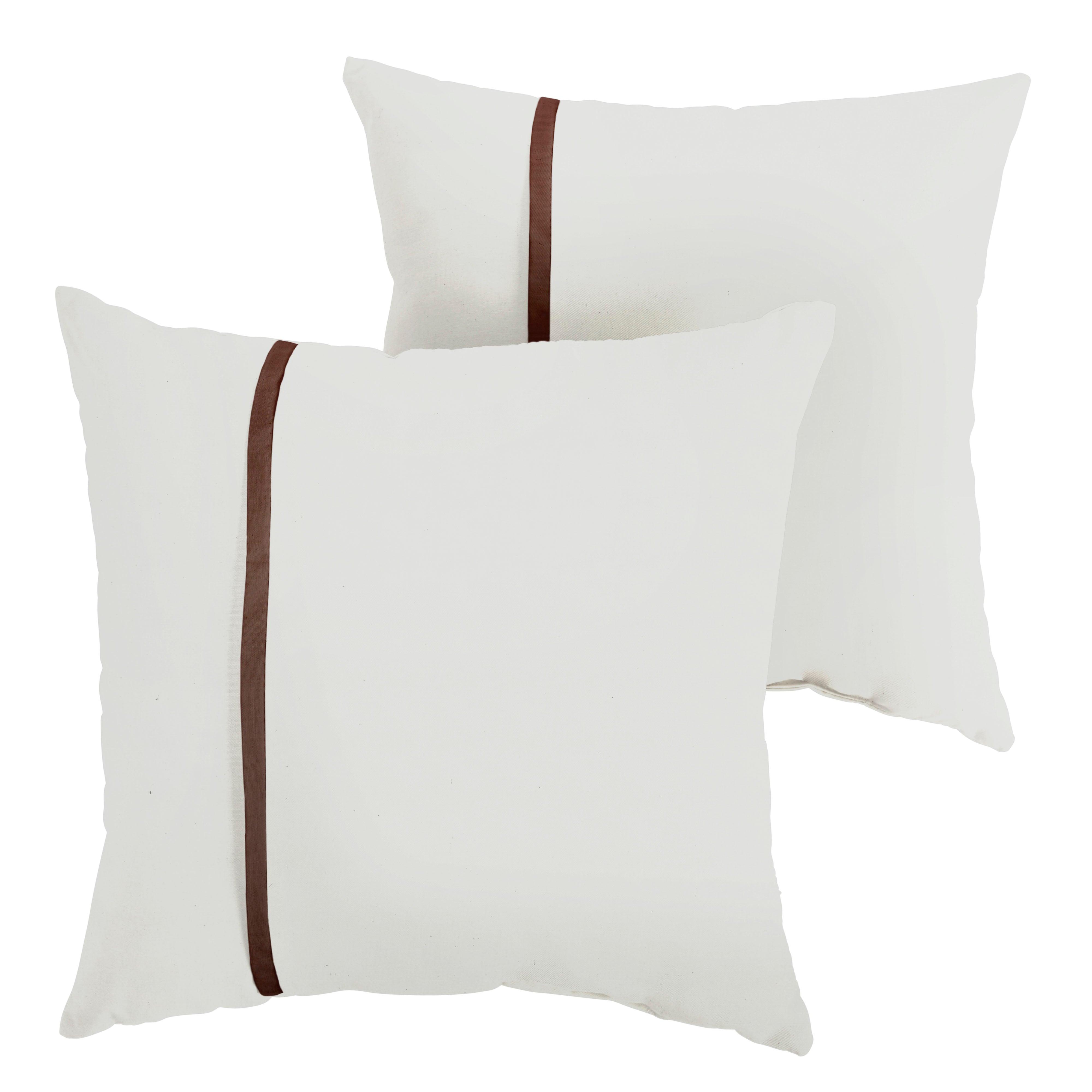 Sunbrella Pillow with Petite Flange (Set of 2) - Sorra Home