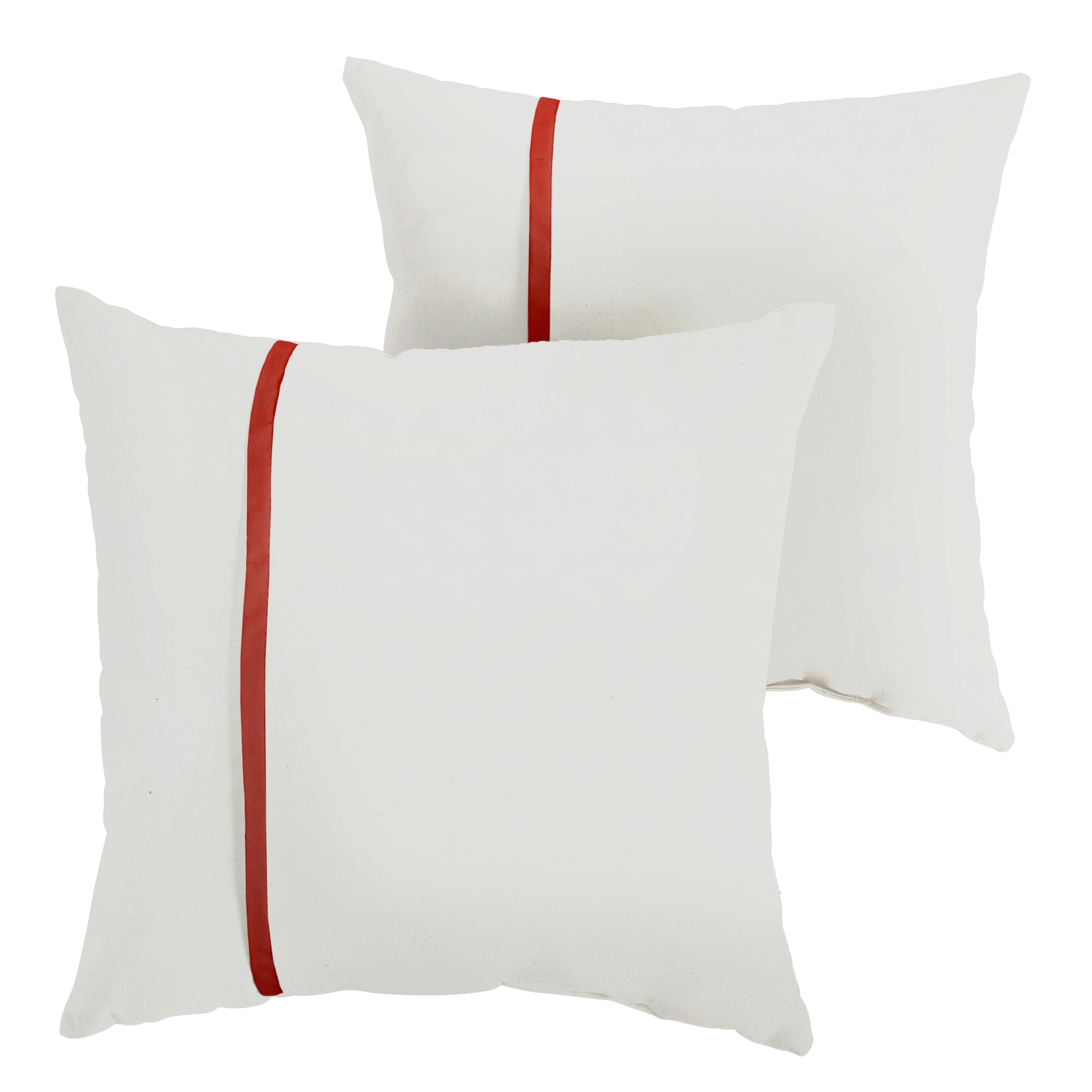 Sunbrella Pillow with Petite Flange (Set of 2) - Sorra Home
