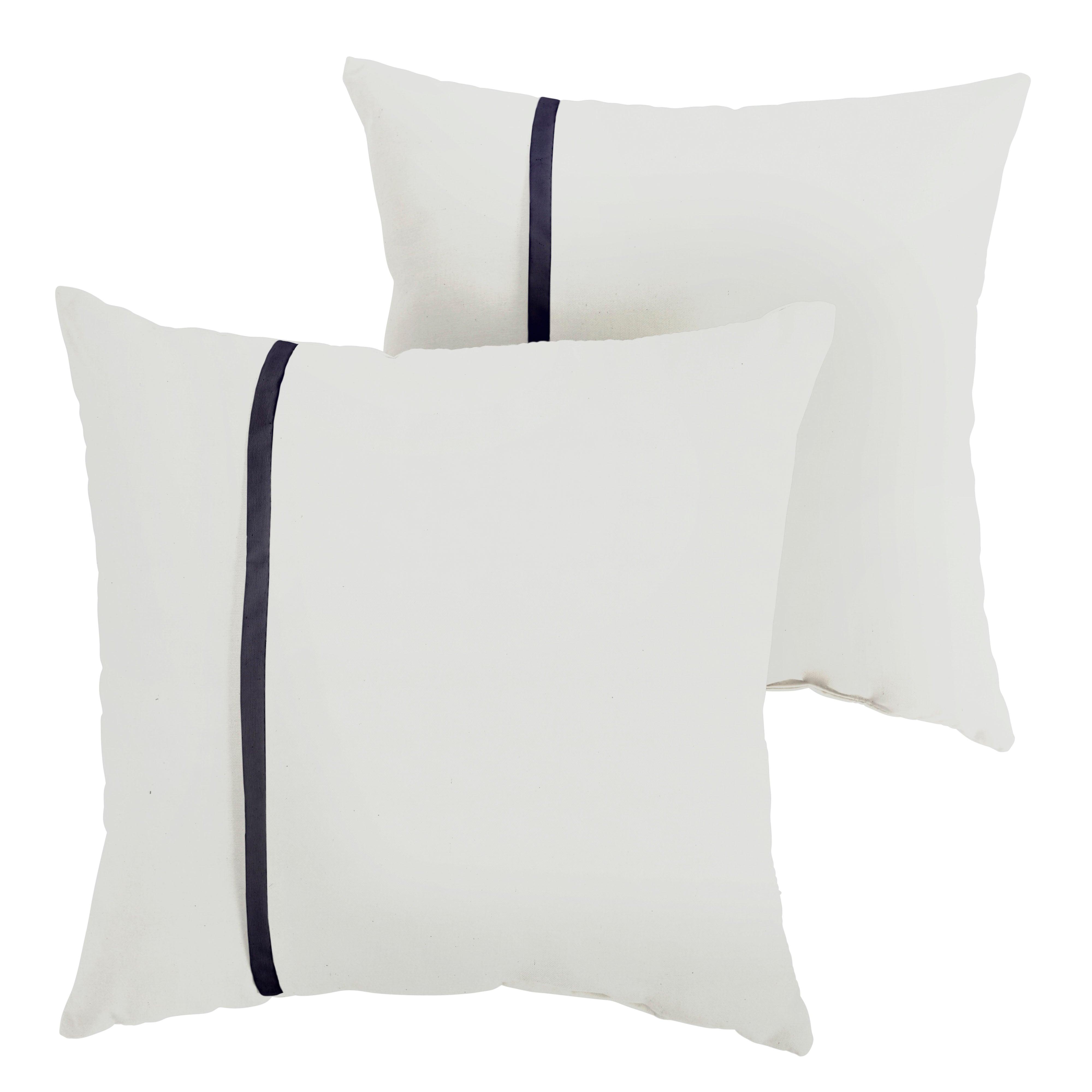 Sunbrella Pillow with Petite Flange (Set of 2) - Sorra Home