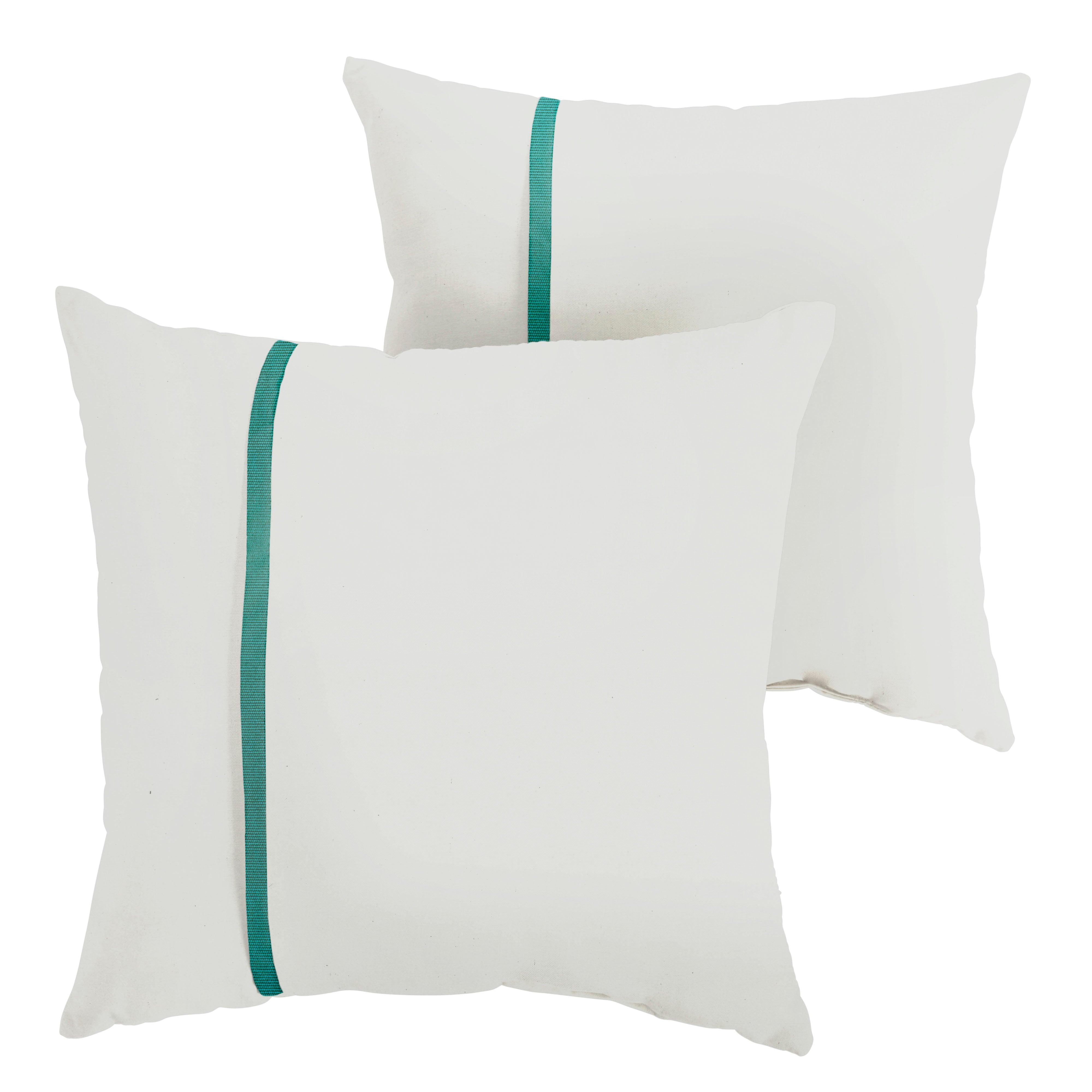 Sunbrella Pillow with Petite Flange (Set of 2) - Sorra Home