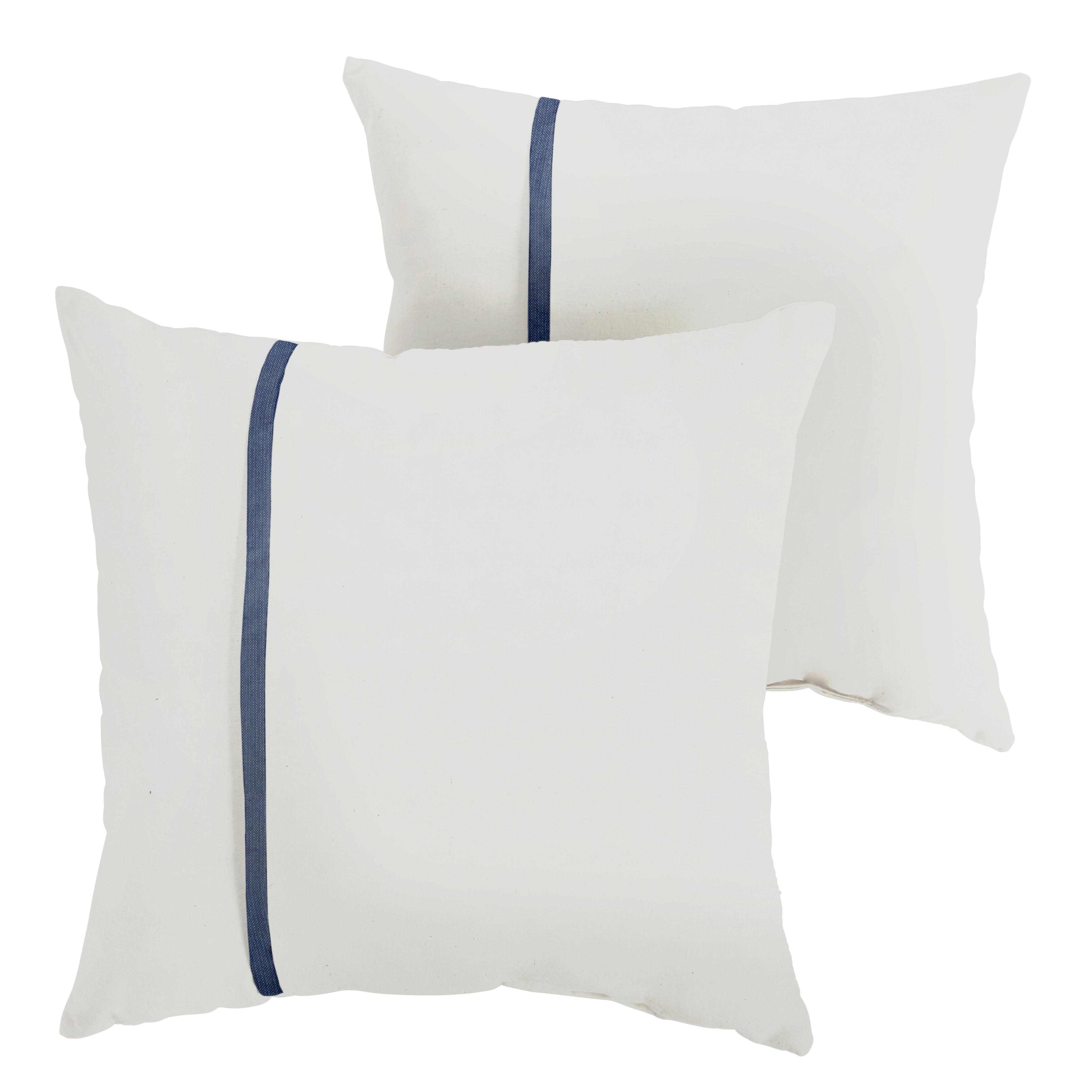 Sunbrella Pillow with Petite Flange (Set of 2) - Sorra Home