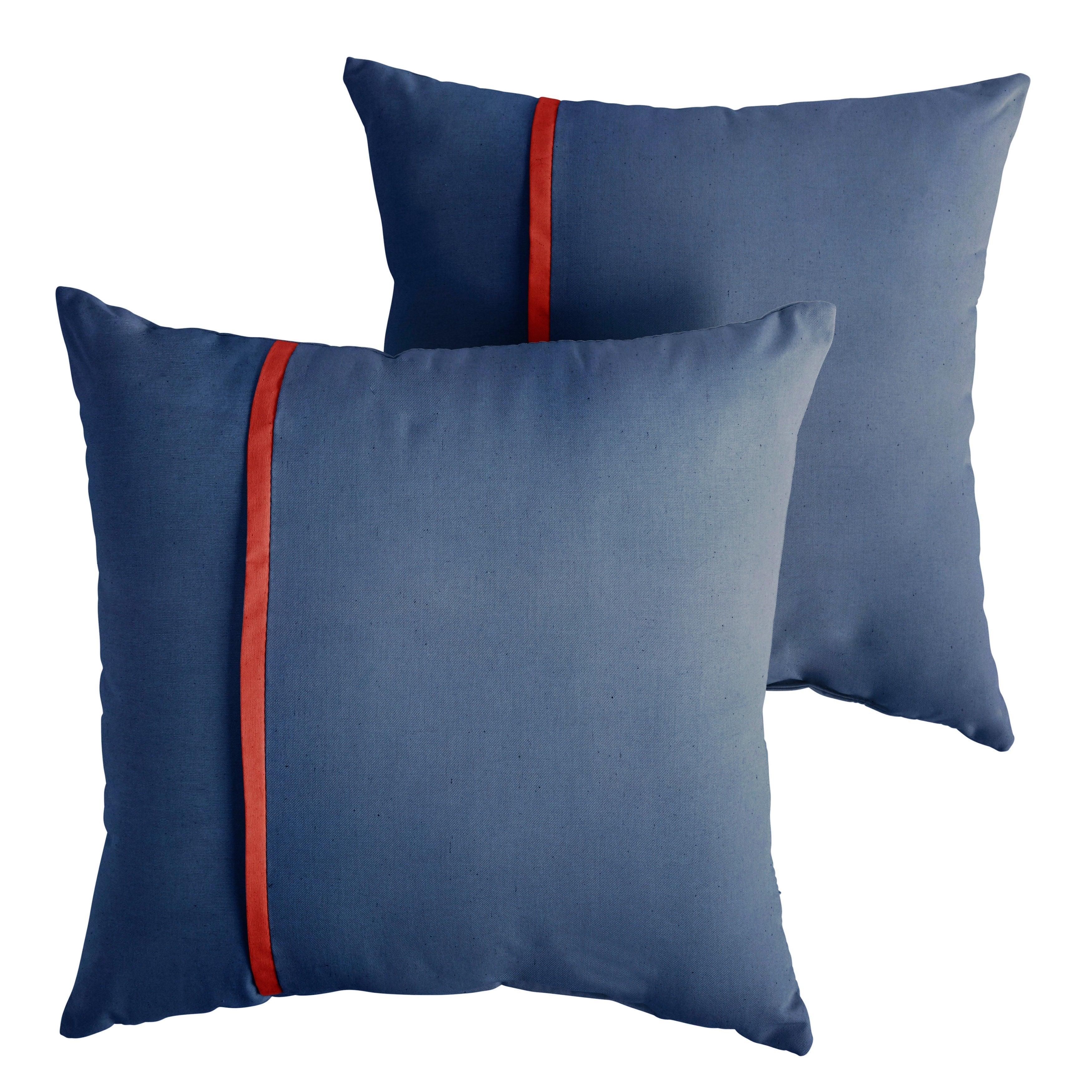 Sunbrella Pillow with Petite Flange (Set of 2) - Sorra Home