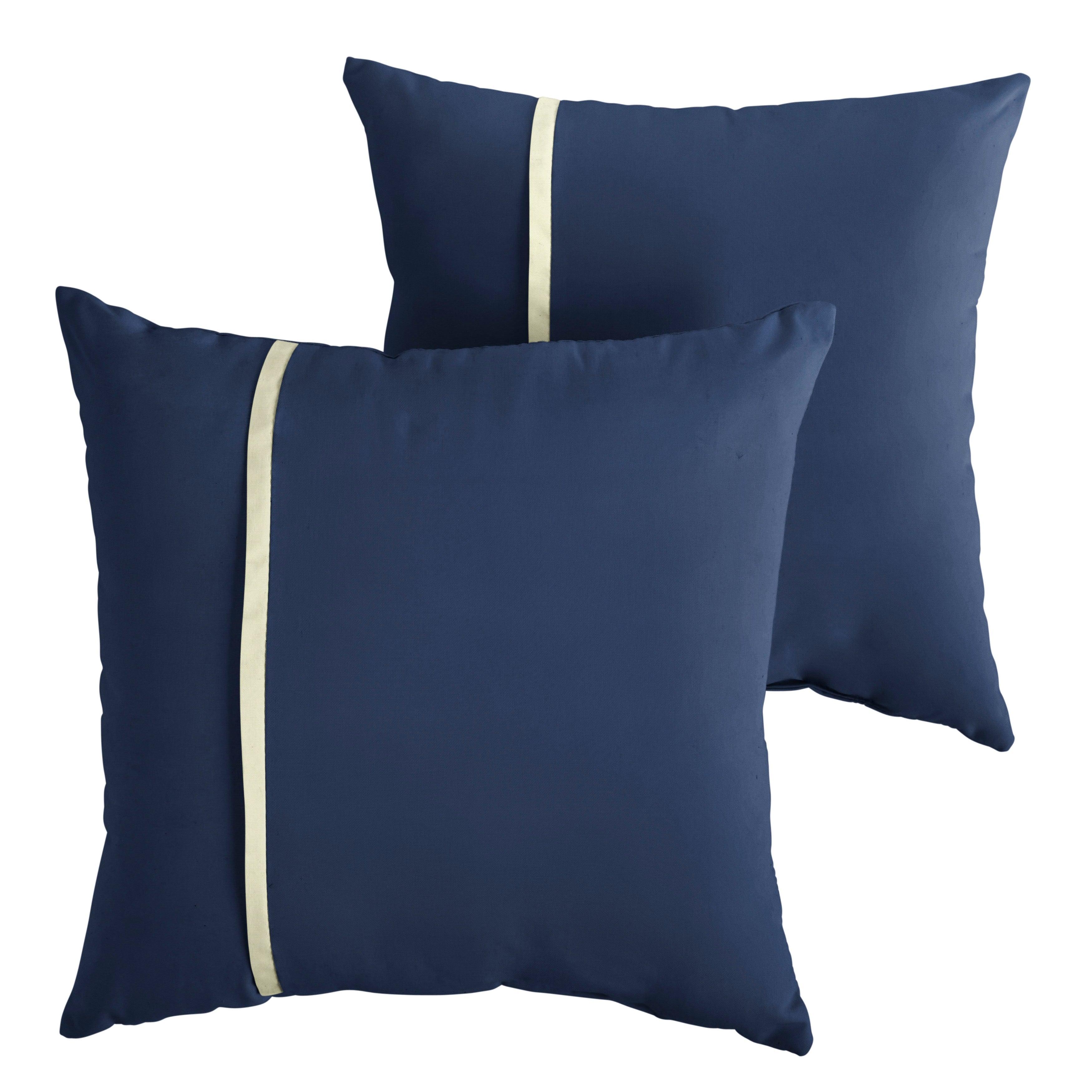 Sunbrella Pillow with Petite Flange (Set of 2) - Sorra Home