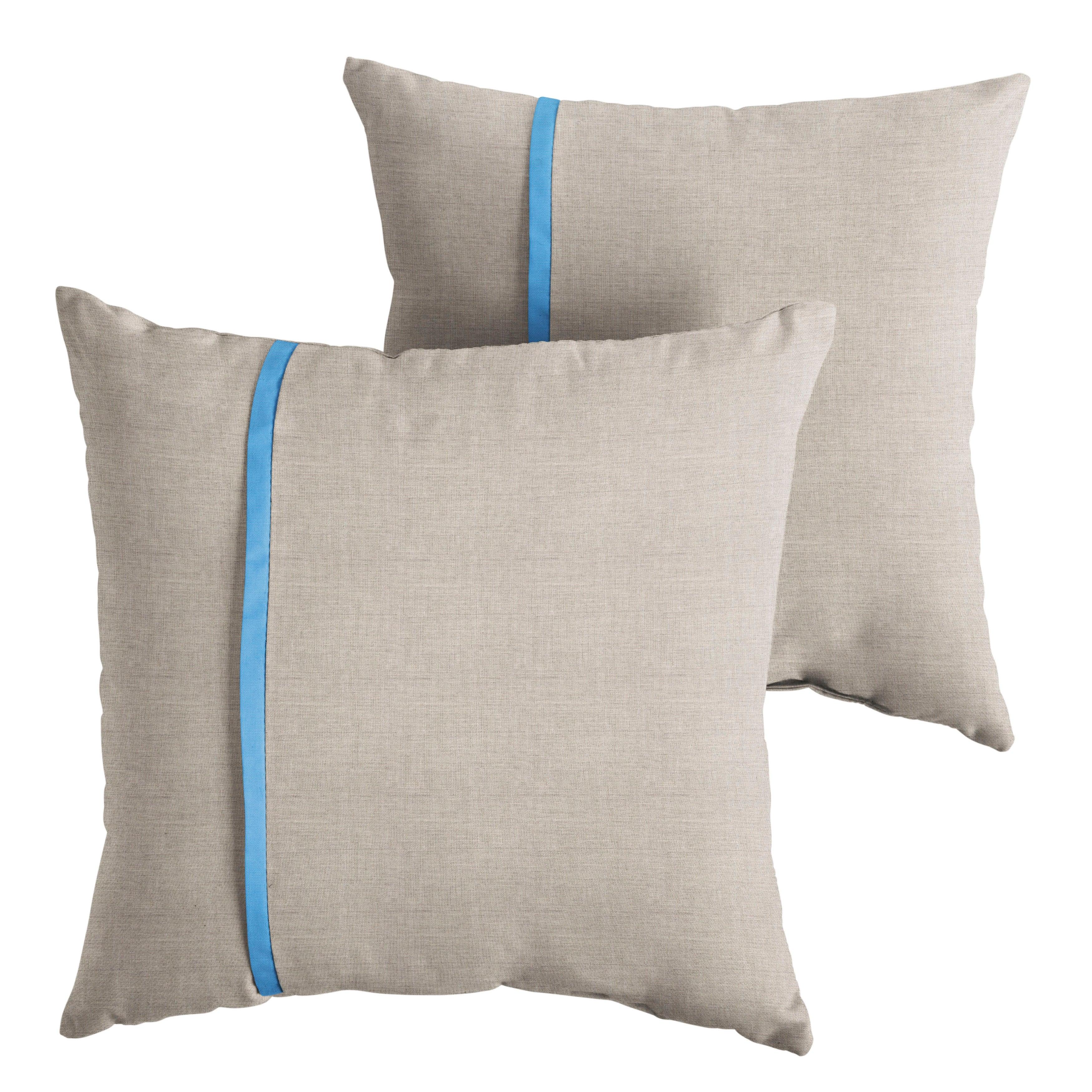 Sunbrella Pillow with Petite Flange (Set of 2) - Sorra Home