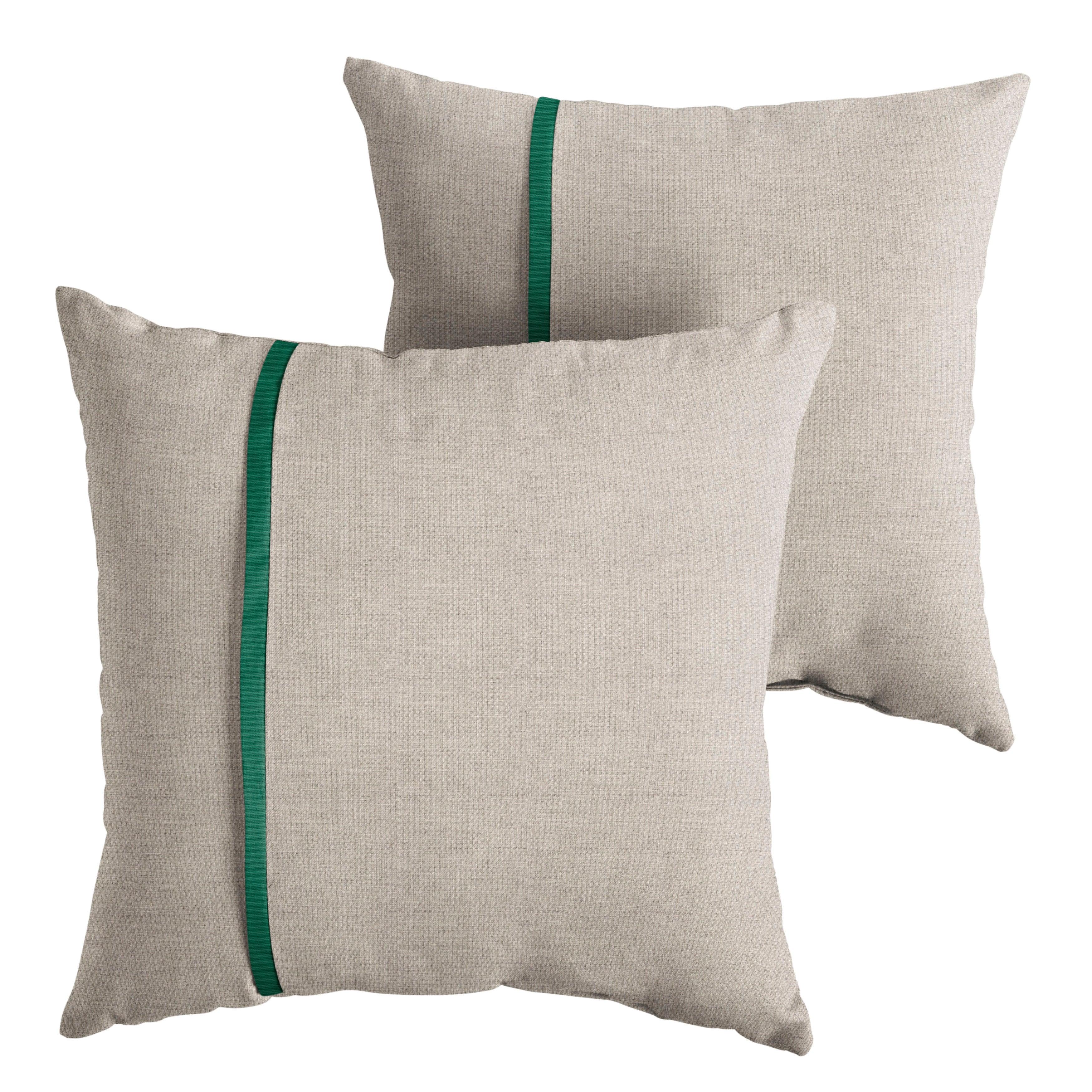 Sunbrella Pillow with Petite Flange (Set of 2) - Sorra Home