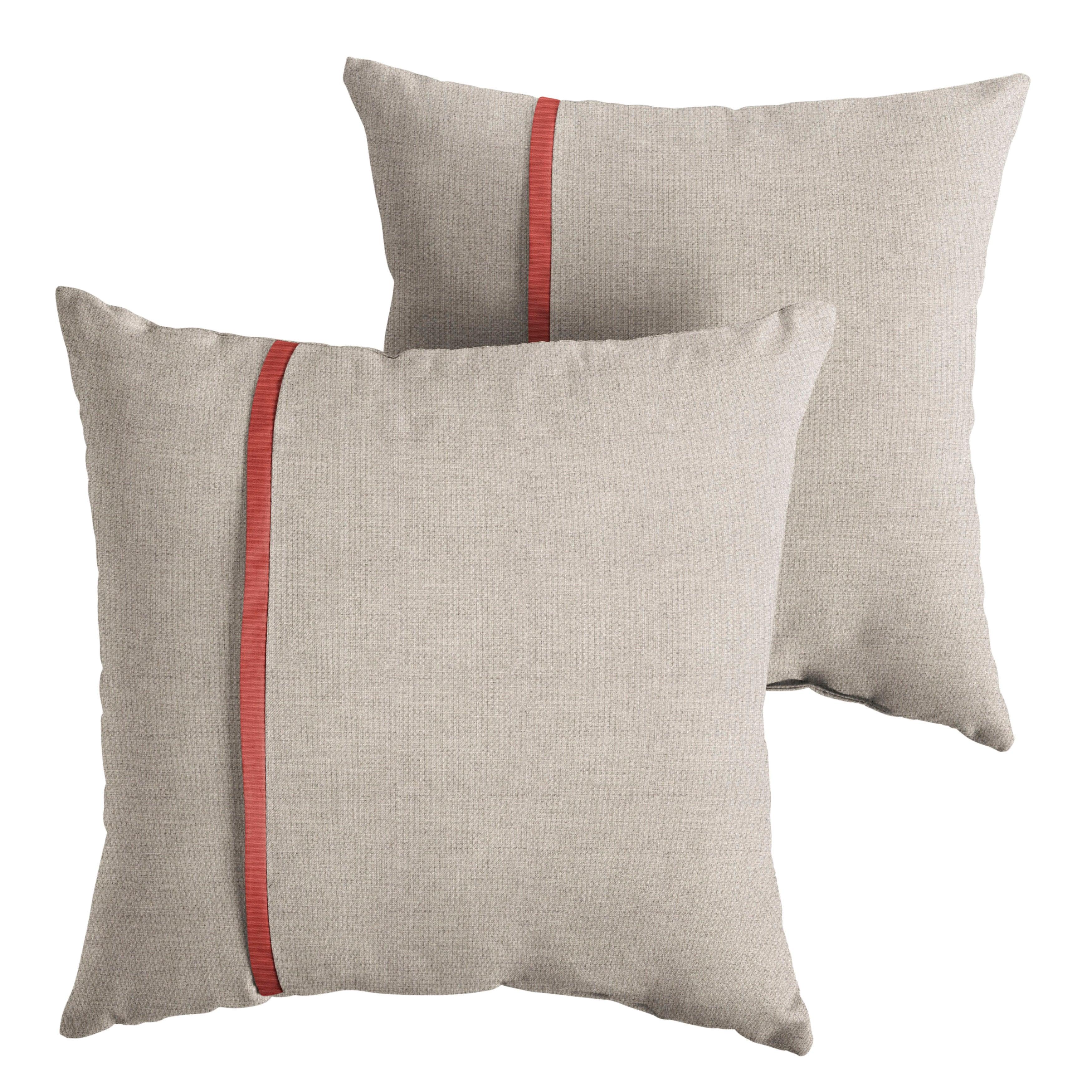 Sunbrella Pillow with Petite Flange (Set of 2) - Sorra Home