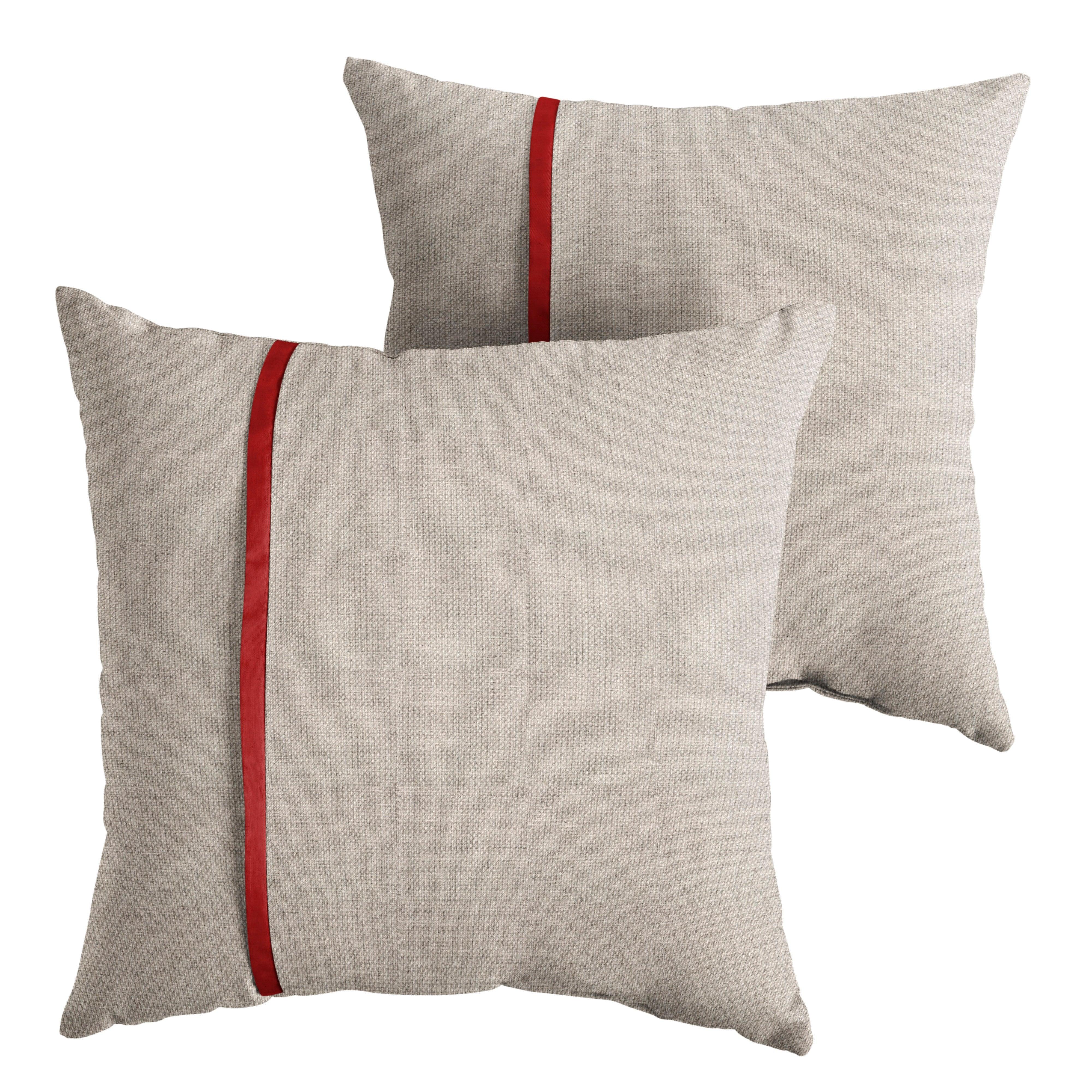 Sunbrella Pillow with Petite Flange (Set of 2) - Sorra Home