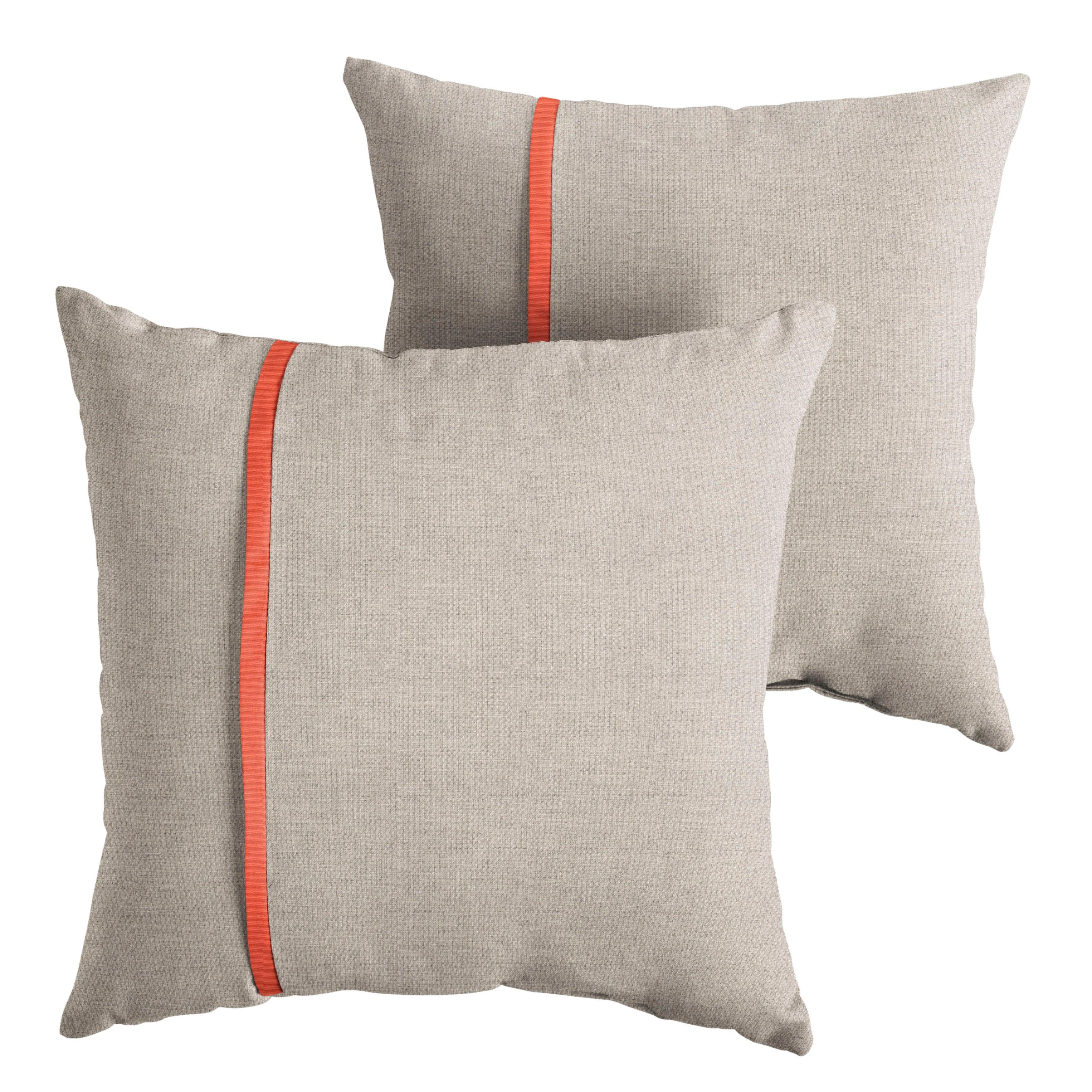 Sunbrella Pillow with Petite Flange (Set of 2) - Sorra Home