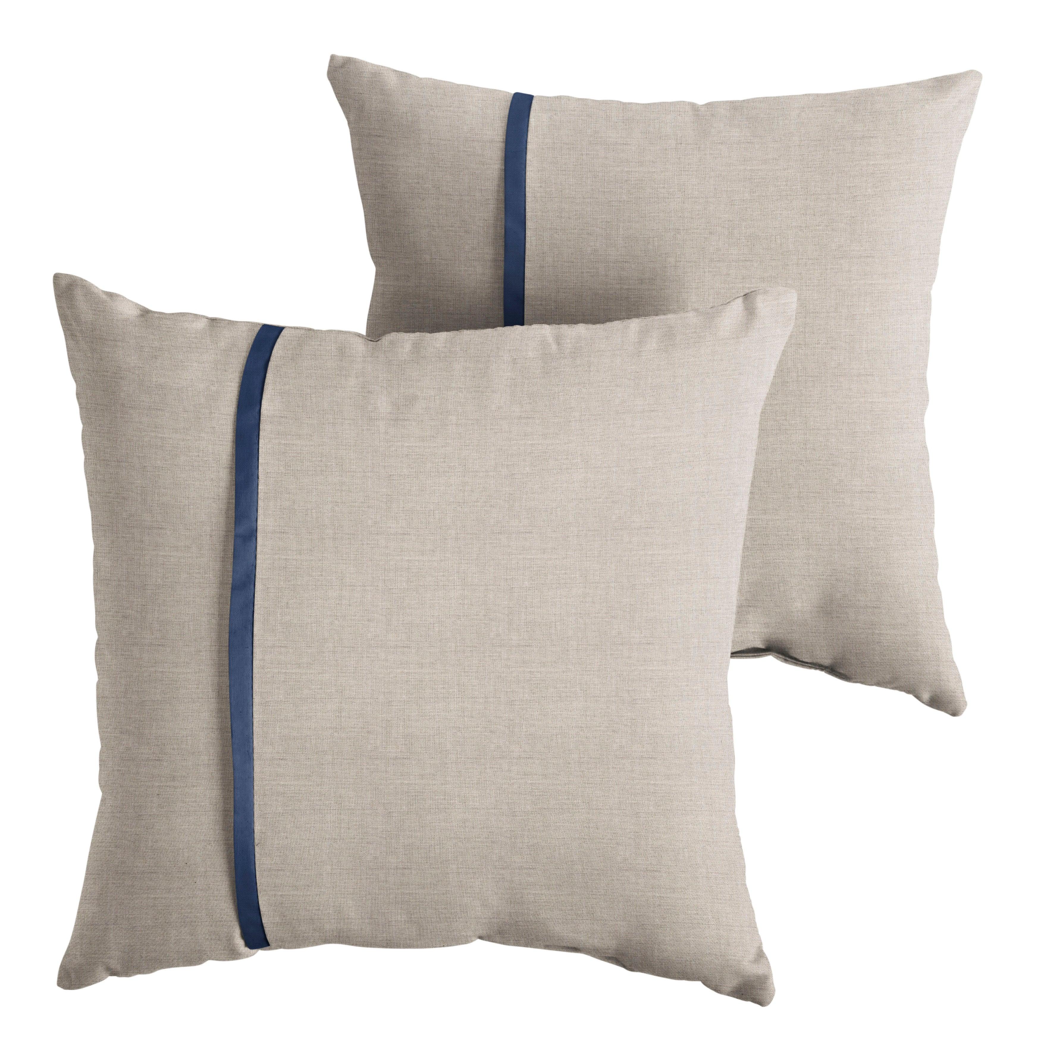 Sunbrella Pillow with Petite Flange (Set of 2) - Sorra Home