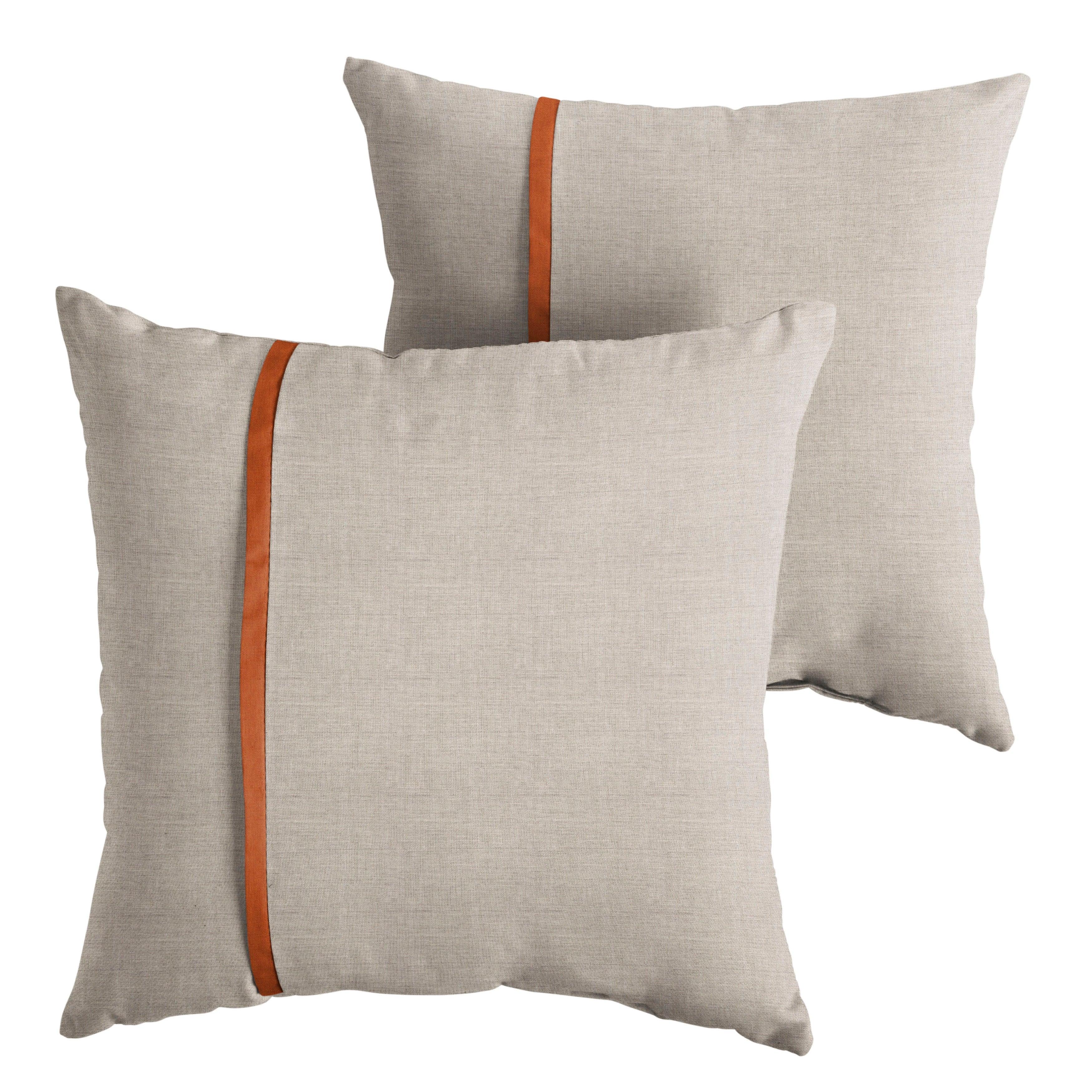 Sunbrella Pillow with Petite Flange (Set of 2) - Sorra Home