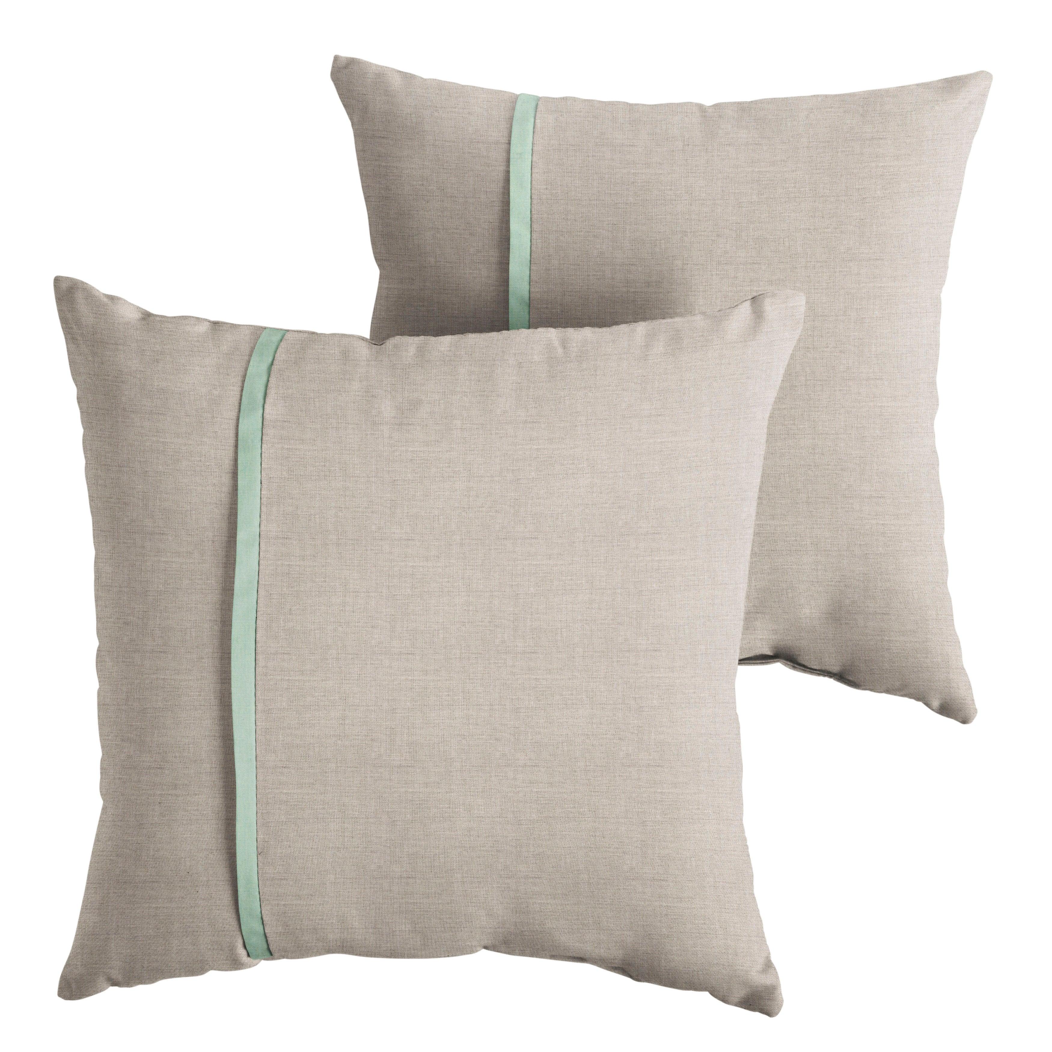 Sunbrella Pillow with Petite Flange (Set of 2) - Sorra Home