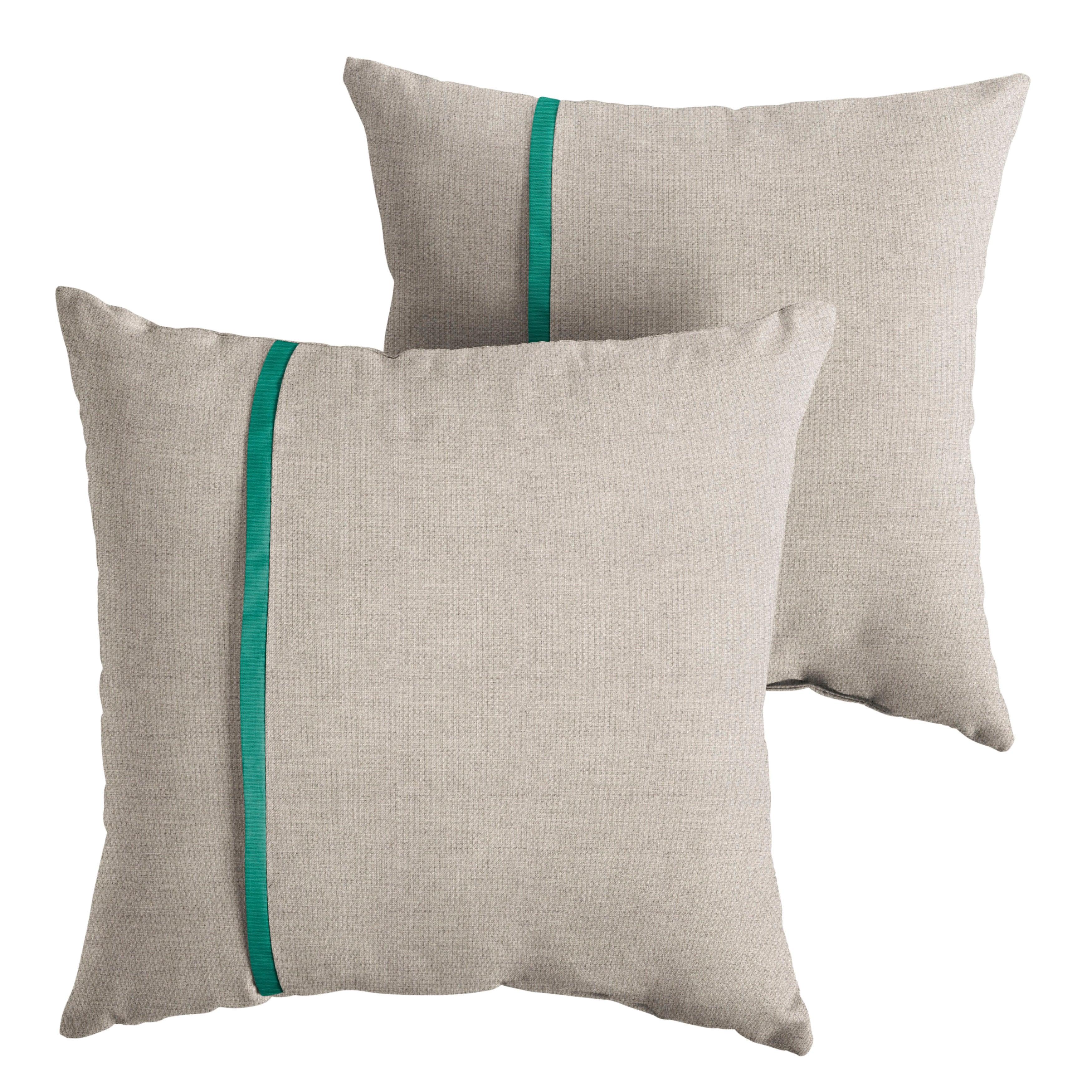 Sunbrella Pillow with Petite Flange (Set of 2) - Sorra Home
