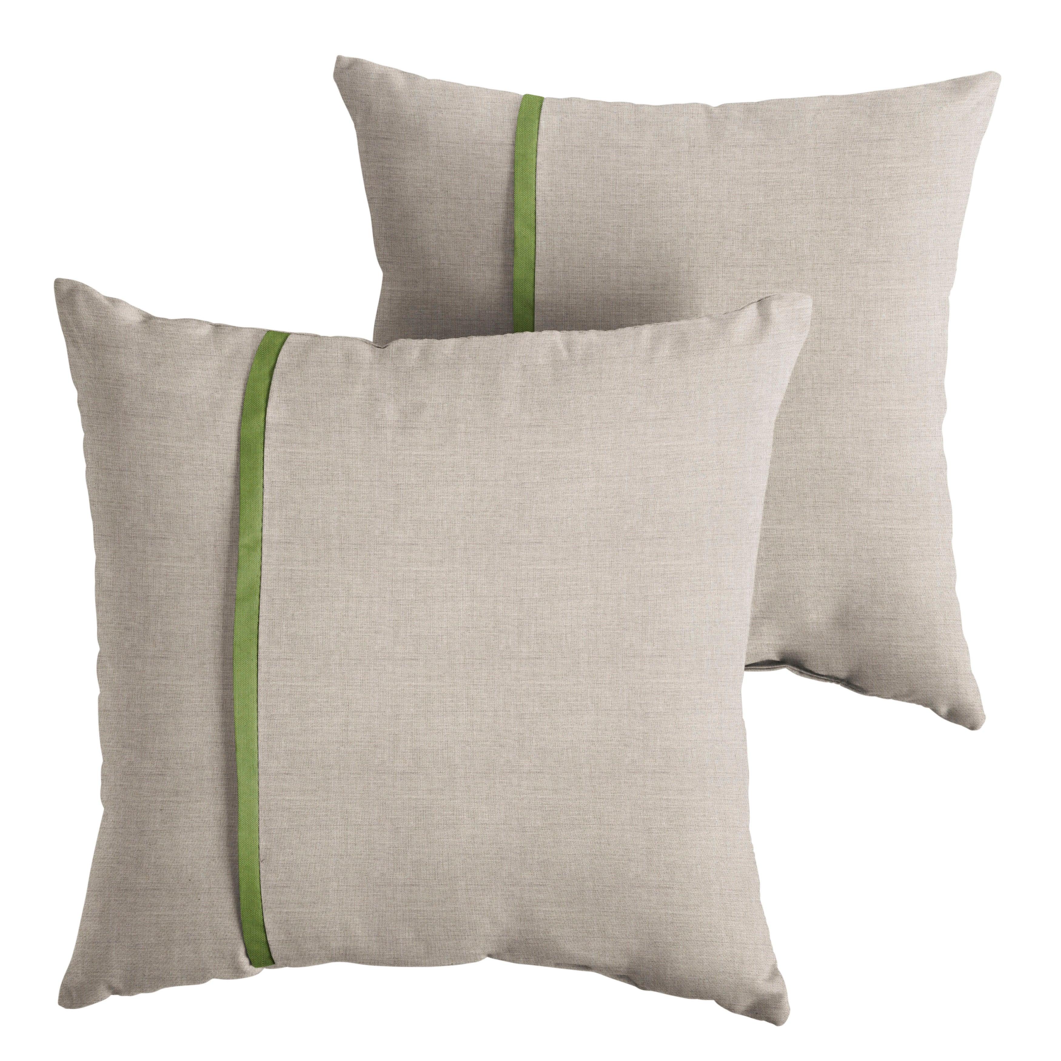 Sunbrella Pillow with Petite Flange (Set of 2) - Sorra Home