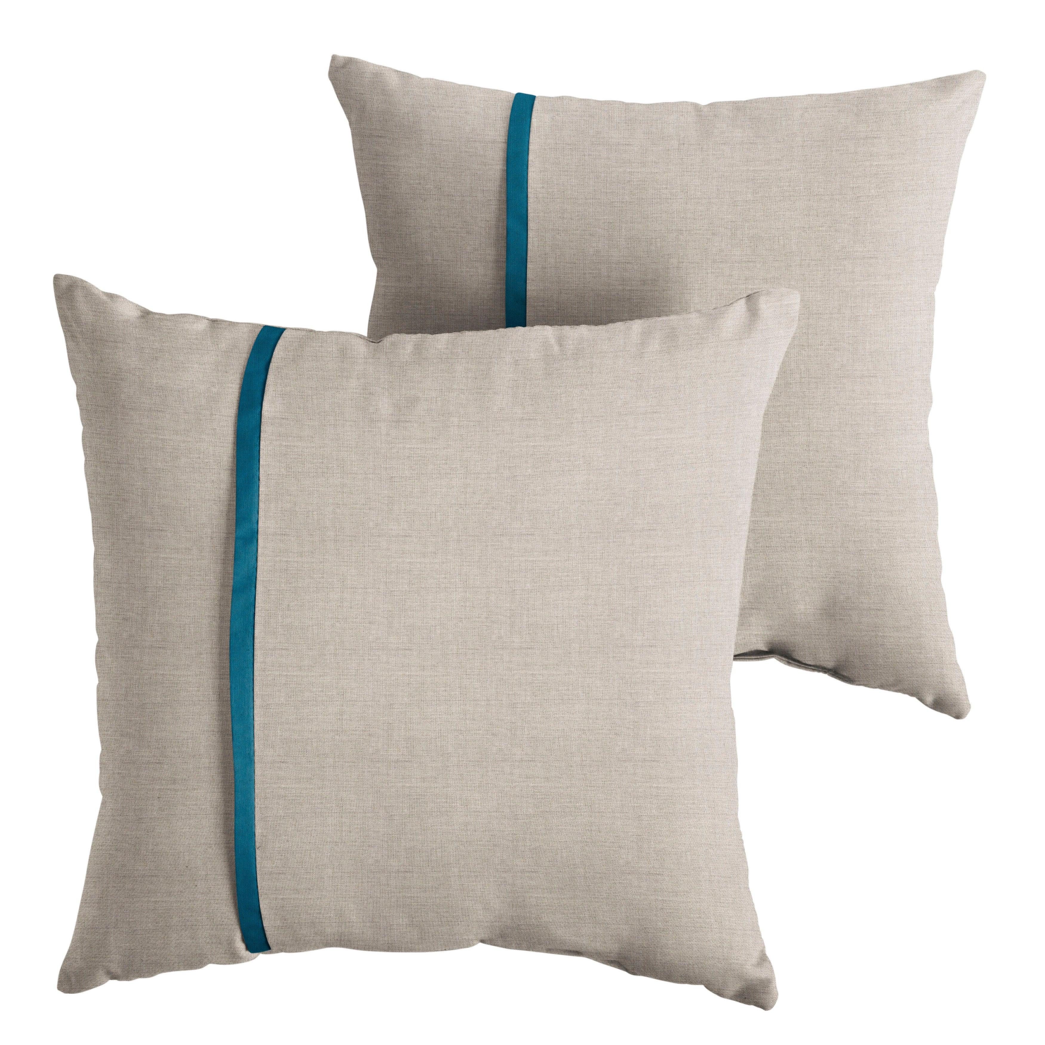 Sunbrella Pillow with Petite Flange (Set of 2) - Sorra Home
