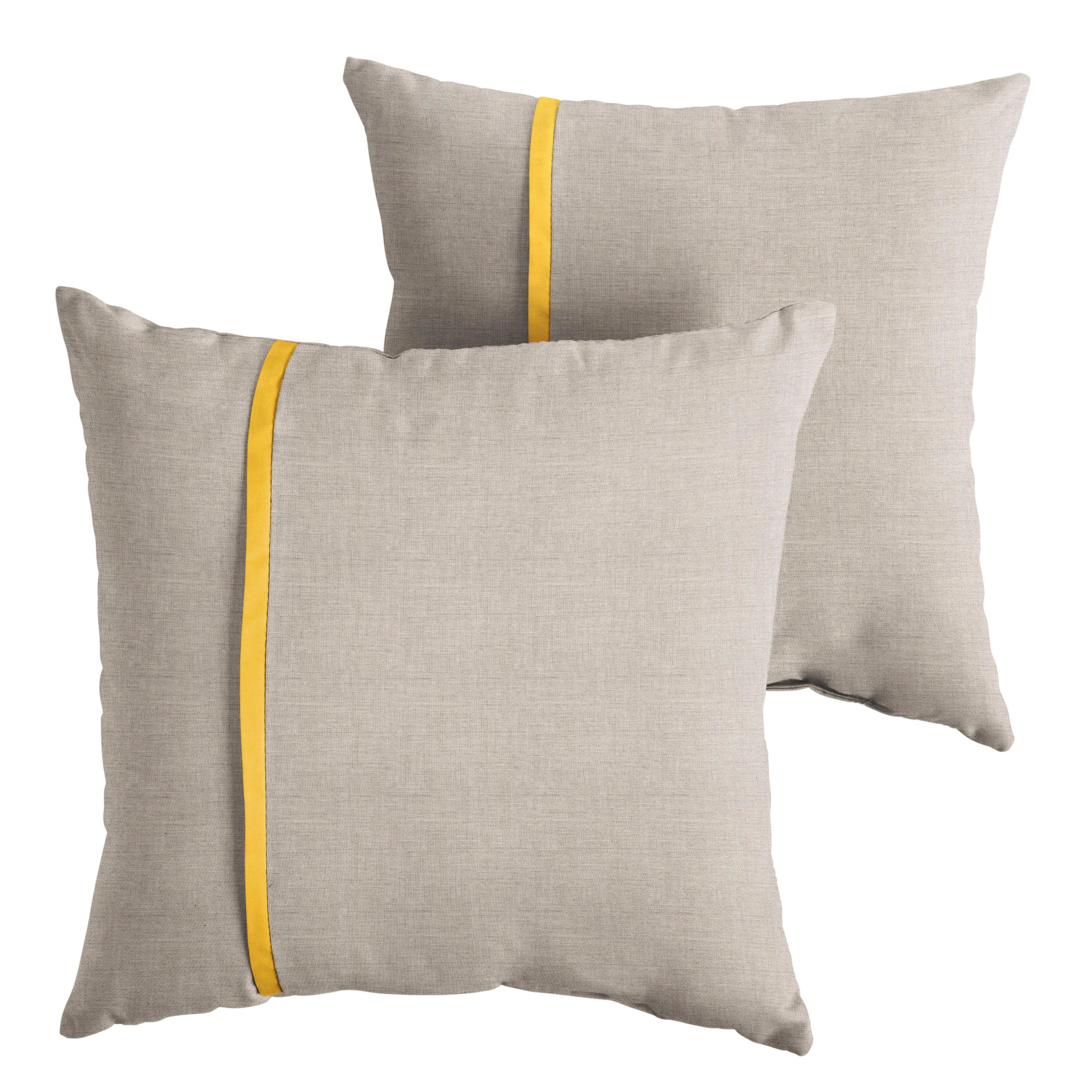 Sunbrella Pillow with Petite Flange (Set of 2) - Sorra Home