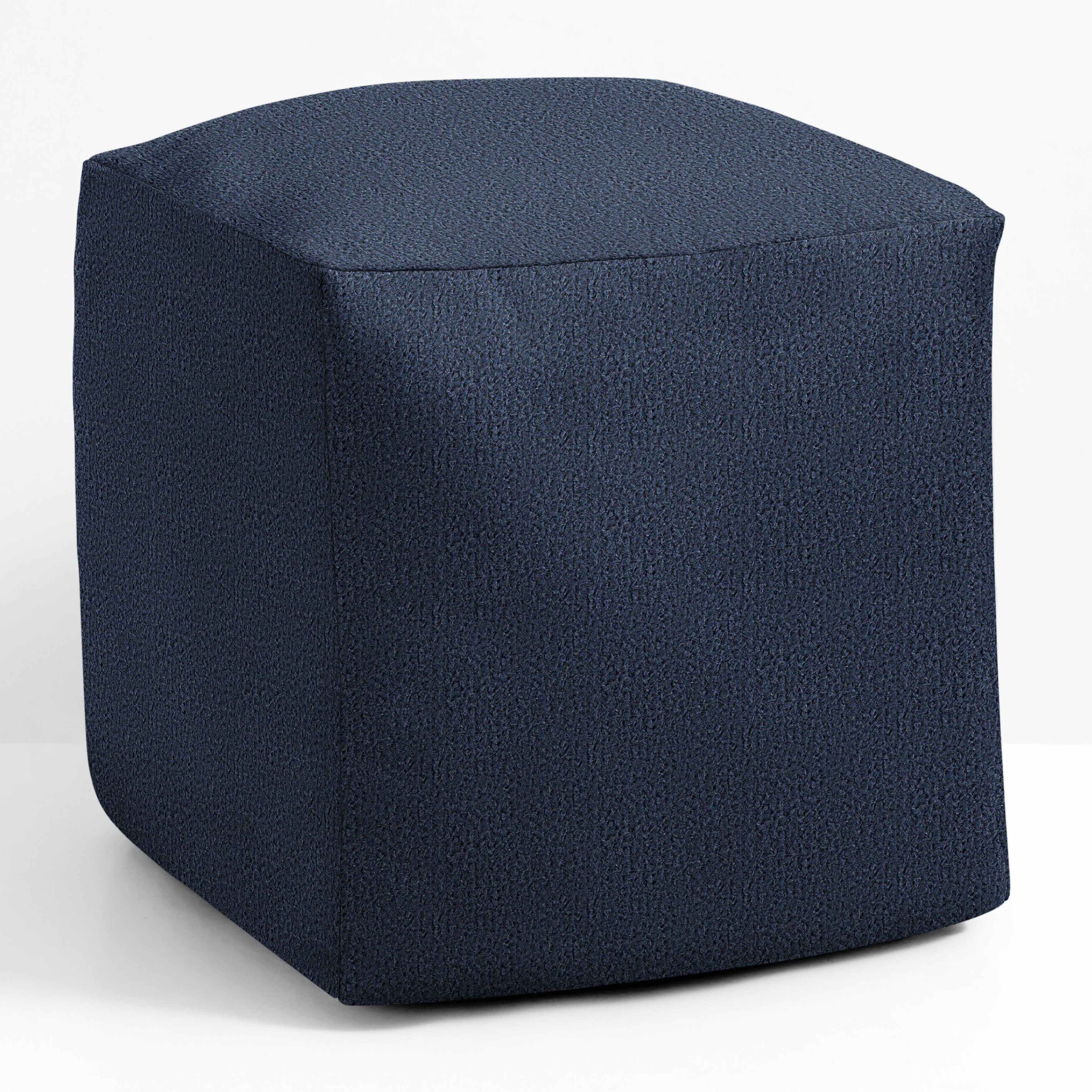 Sunbrella 17 in Square Outdoor Bean Pouf - Continuous Indigo