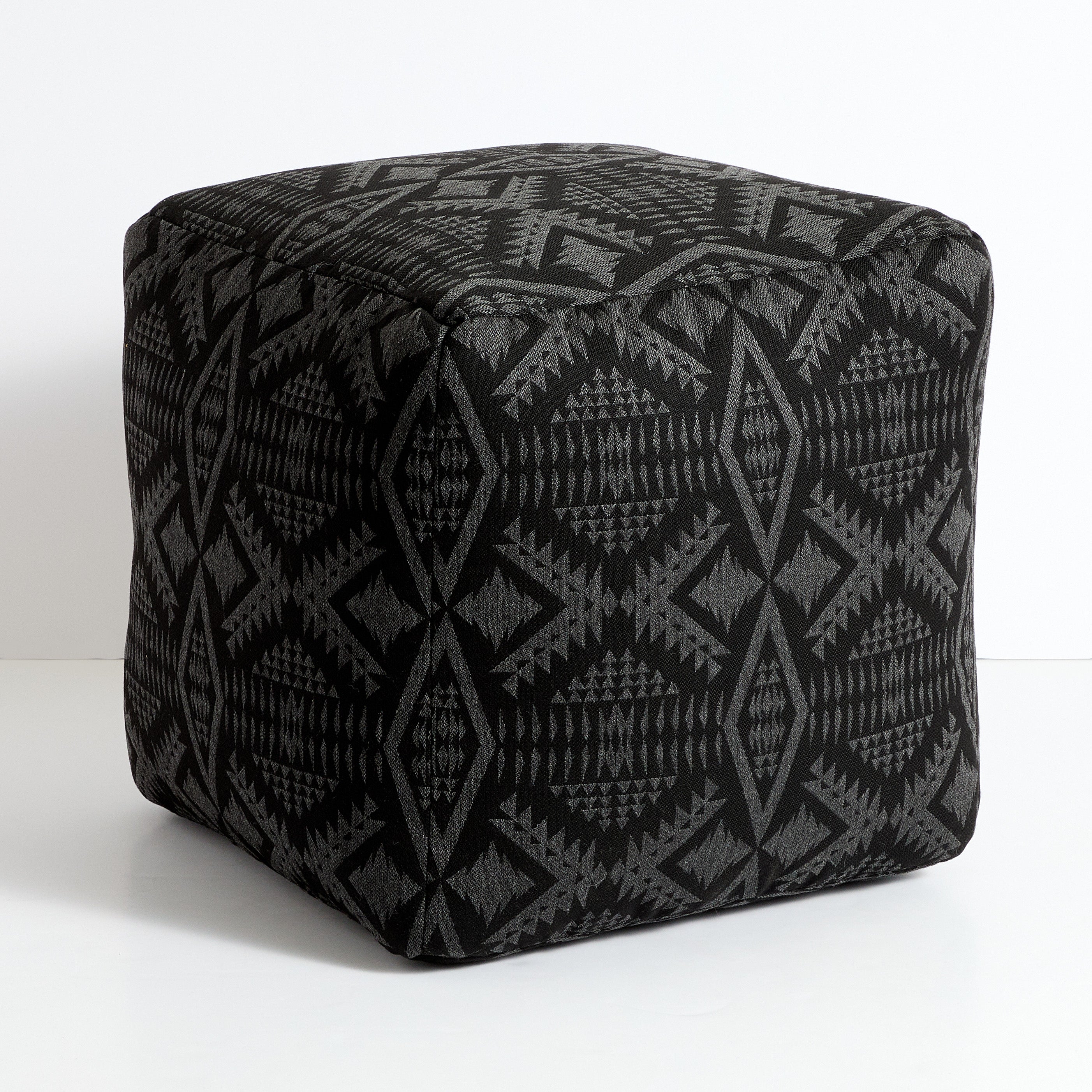 Sunbrella Pendleton Square Outdoor Bean Pouf - Diamond River Char