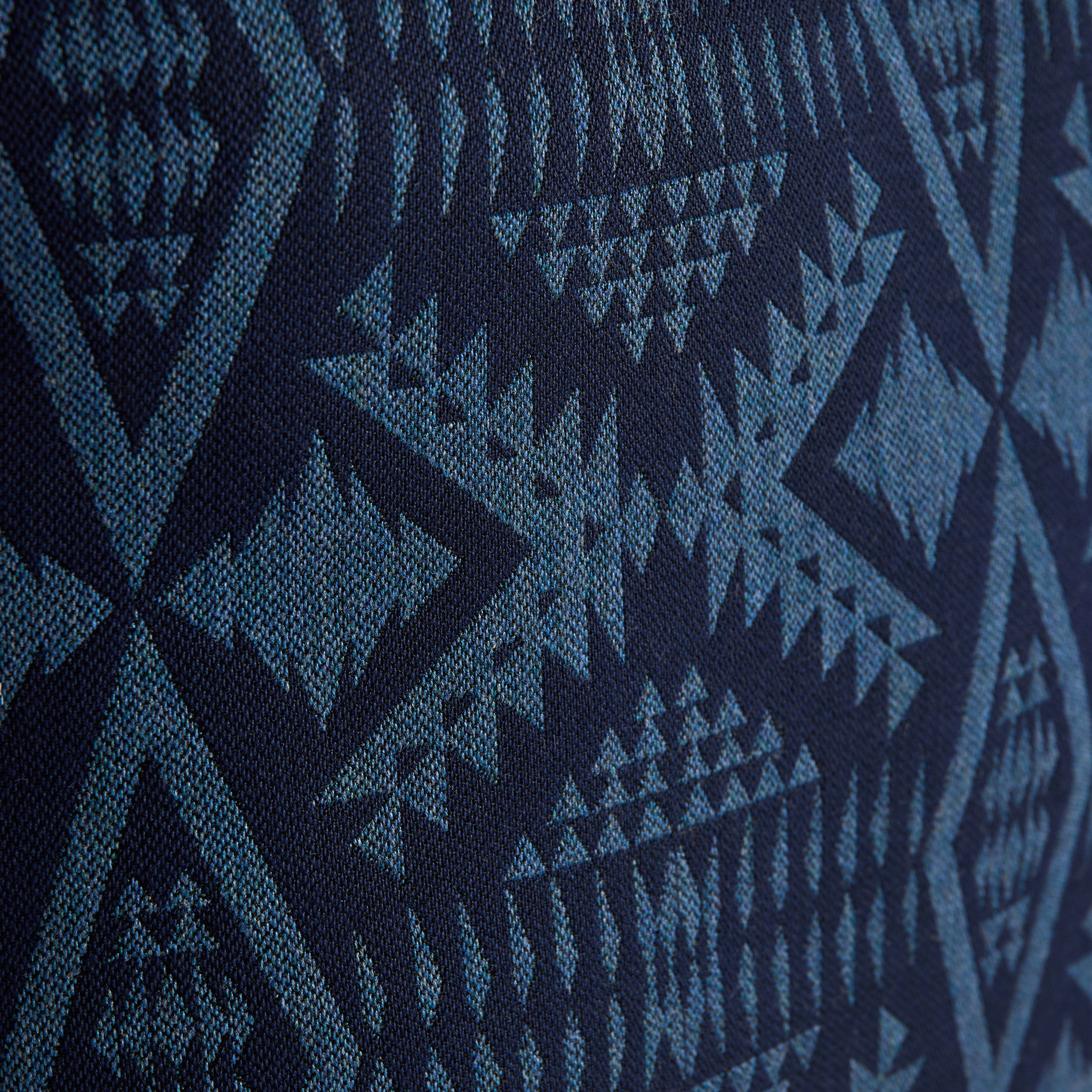 Sunbrella Pendleton Square Outdoor Bean Pouf - Diamond River Midnight