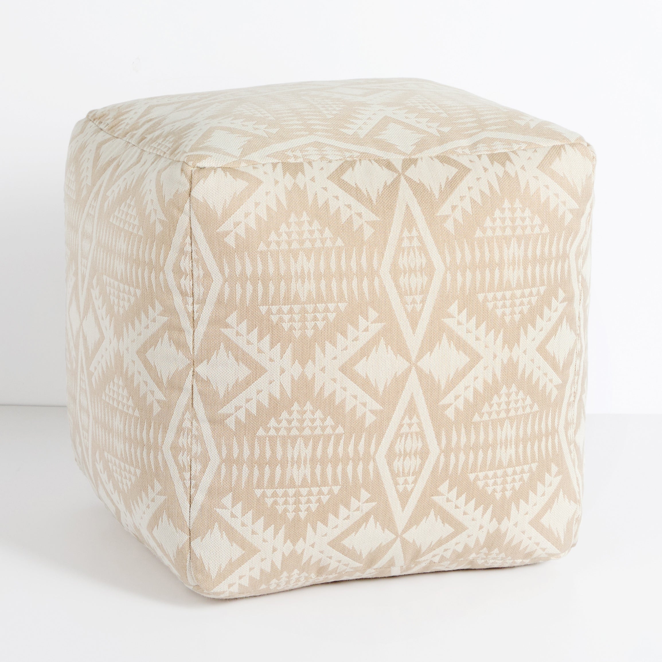 Sunbrella Pendleton Square Outdoor Bean Pouf - Diamond River Sand
