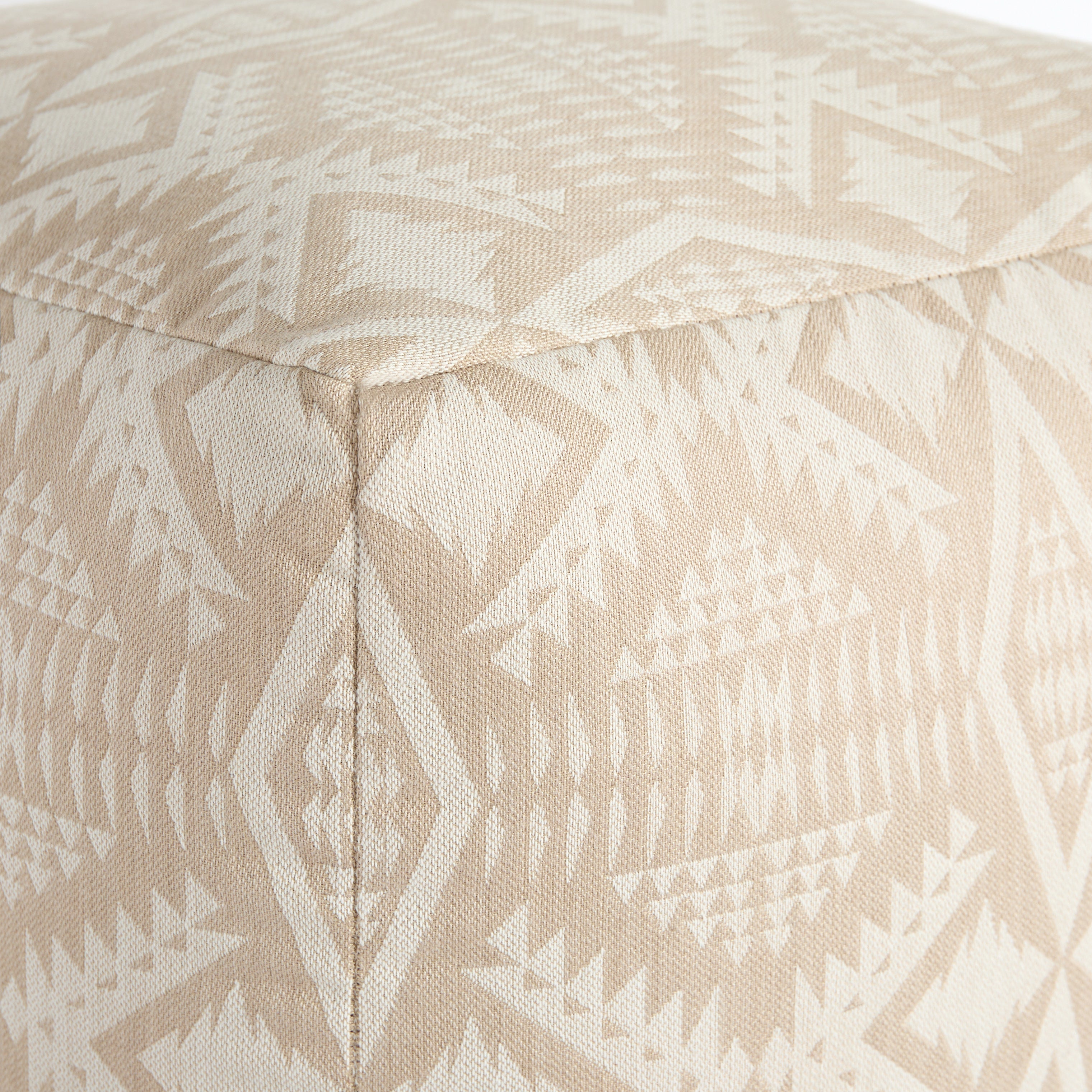 Sunbrella Pendleton Square Outdoor Bean Pouf - Diamond River Sand