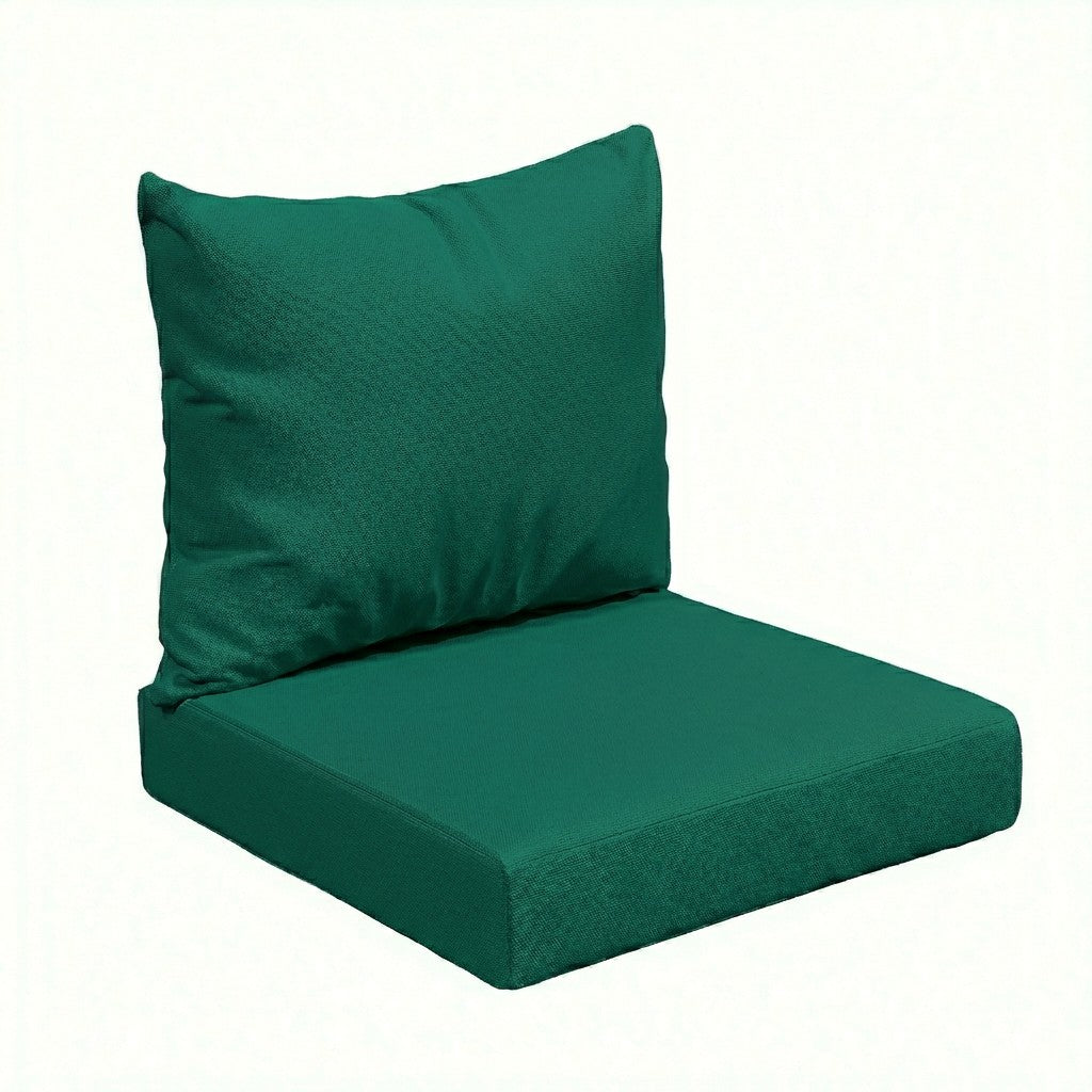 Sunbrella Deep Seating Knife Edge Pillow and Cushion Set in Canvas Forest Green